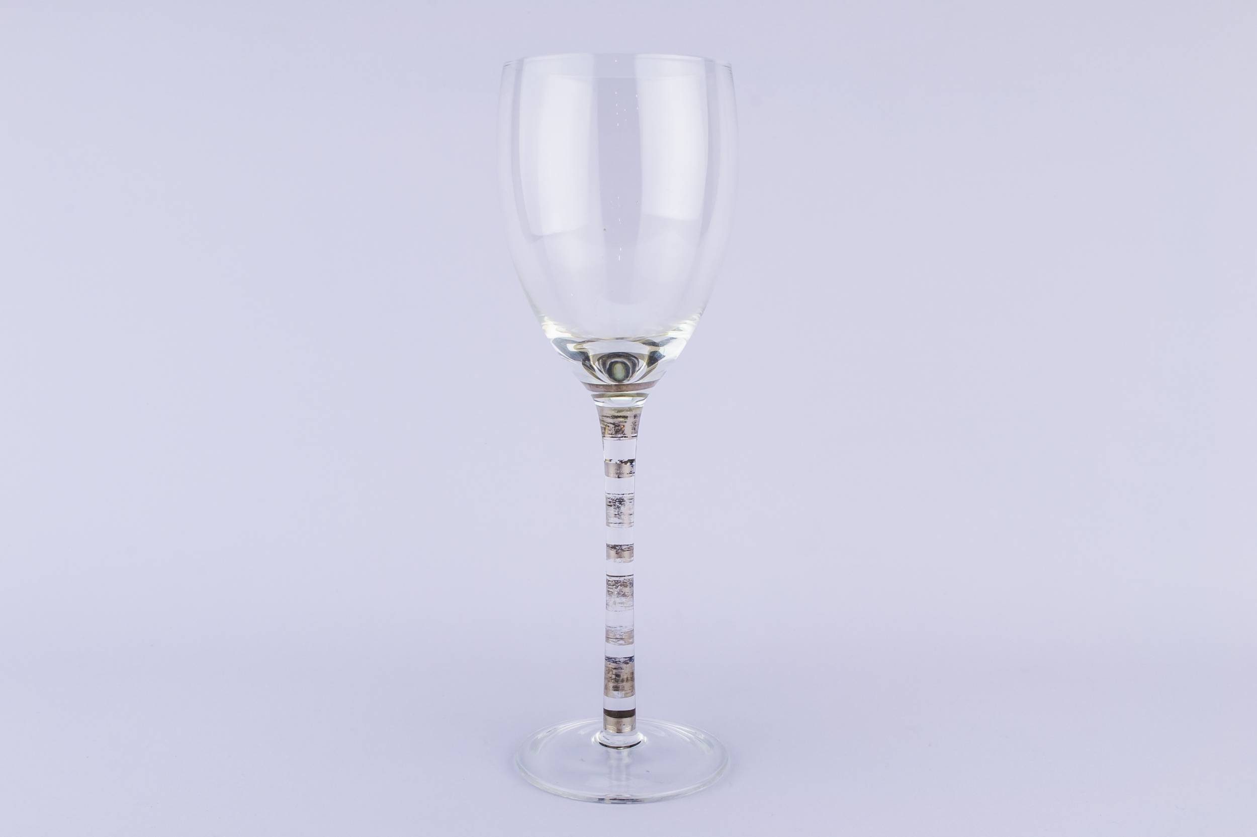 Vintage Mid-century Modern — 4 silvered stem wine glasses 1