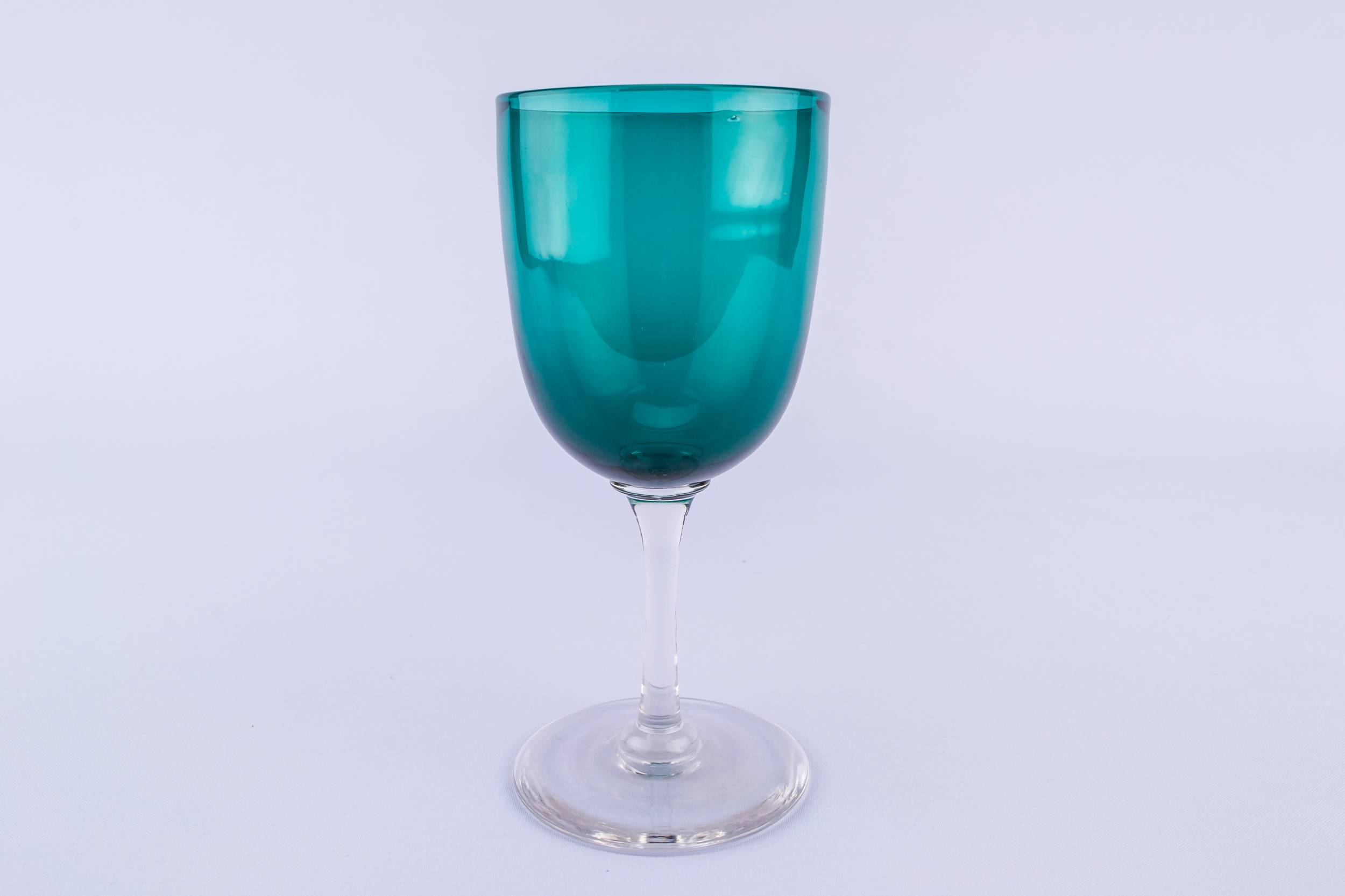 Green Antique Medium — 6 green port glasses 2