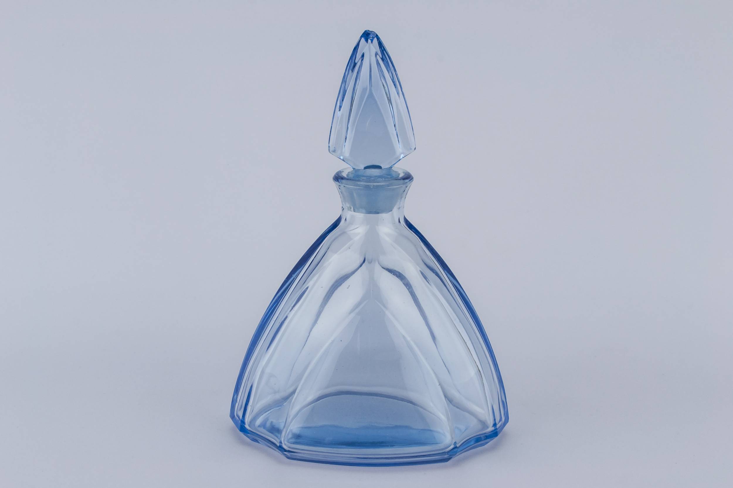 Moulded Glass Tapered — Blue glass decanter