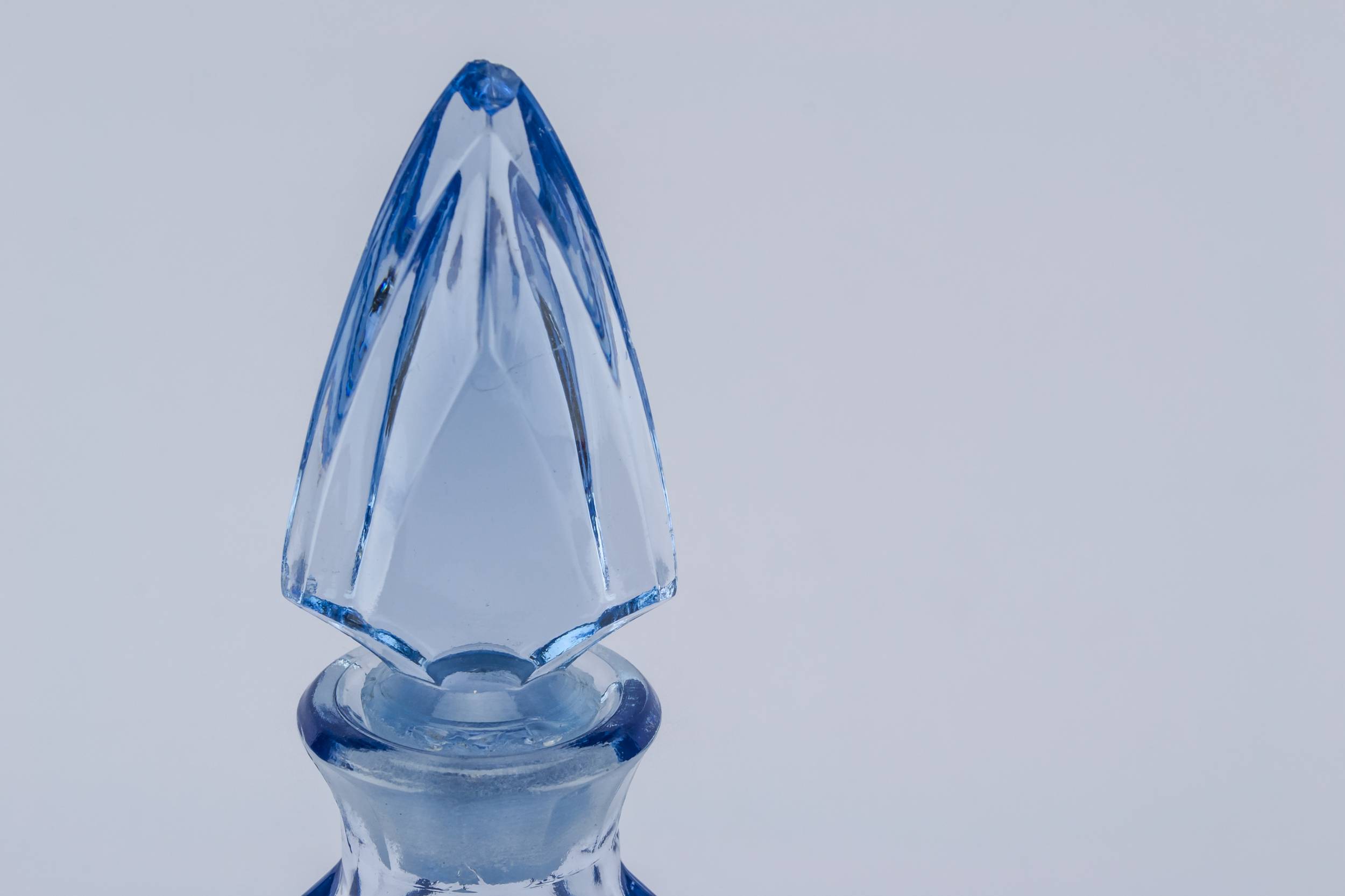 Moulded Glass Tapered — Blue glass decanter 3