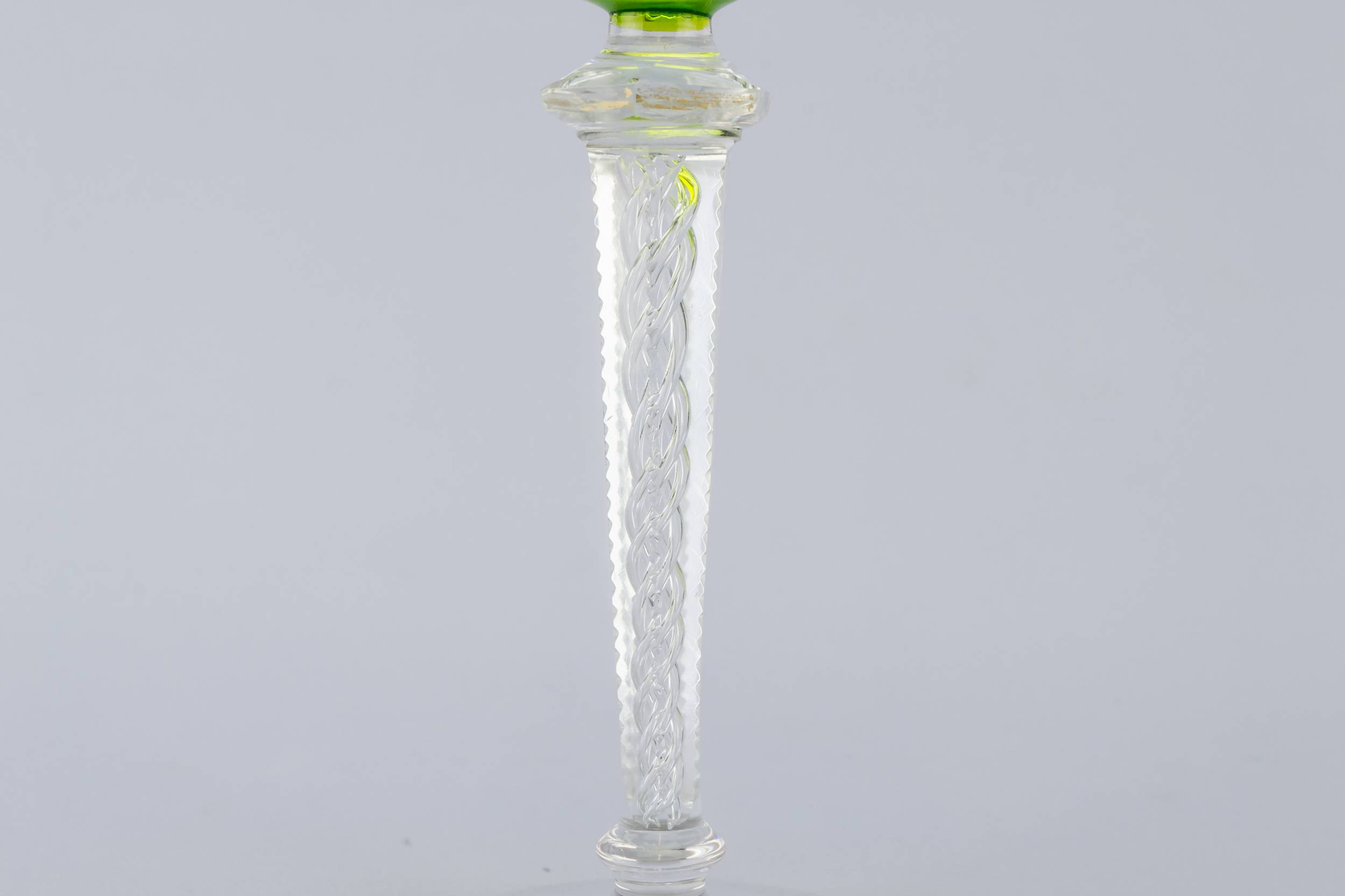 Blown Green 75 — 2 airtwist stem wine glasses 2