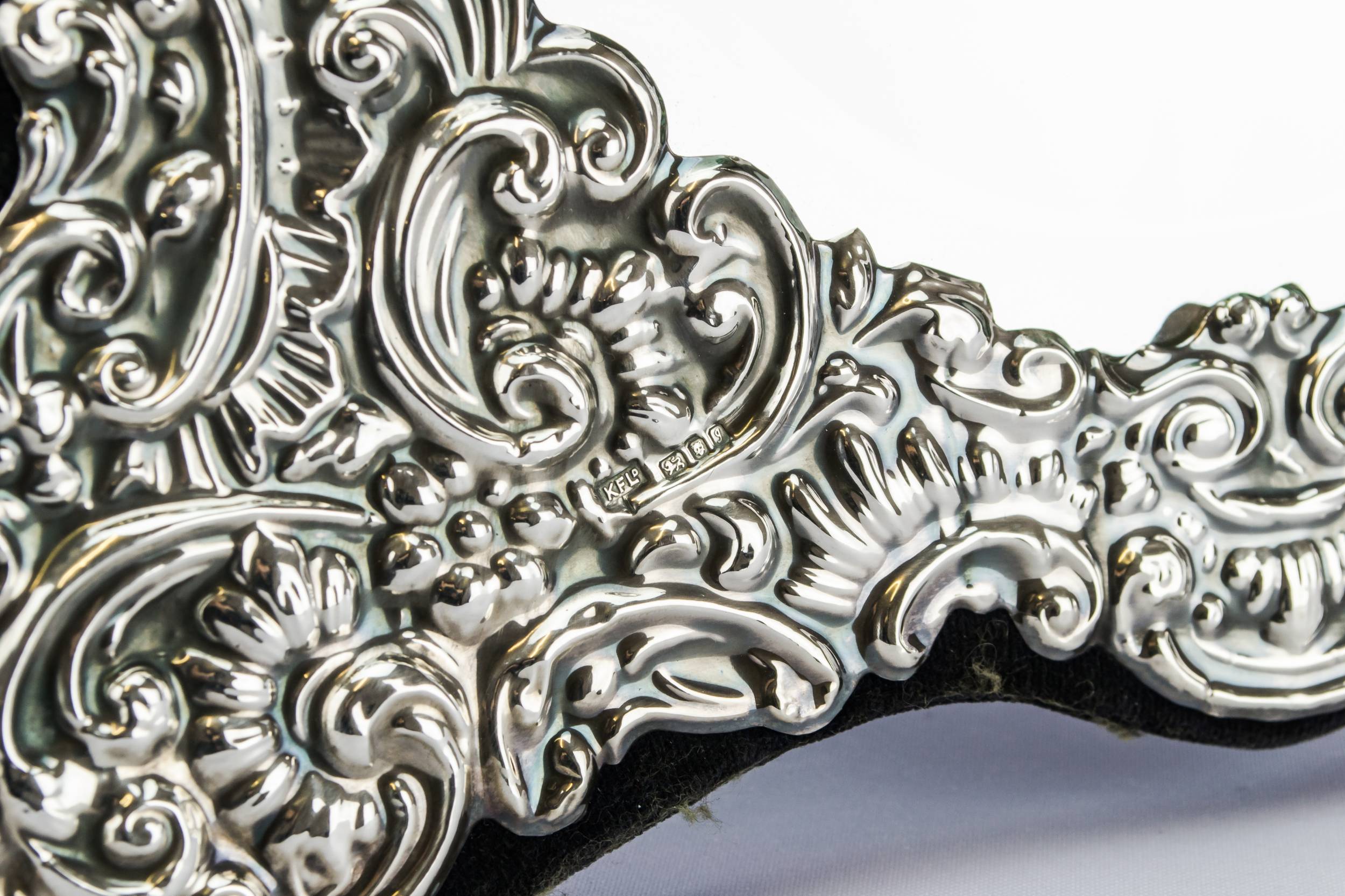Spectacular Vintage Keyford — Sterling silver table mirror 1