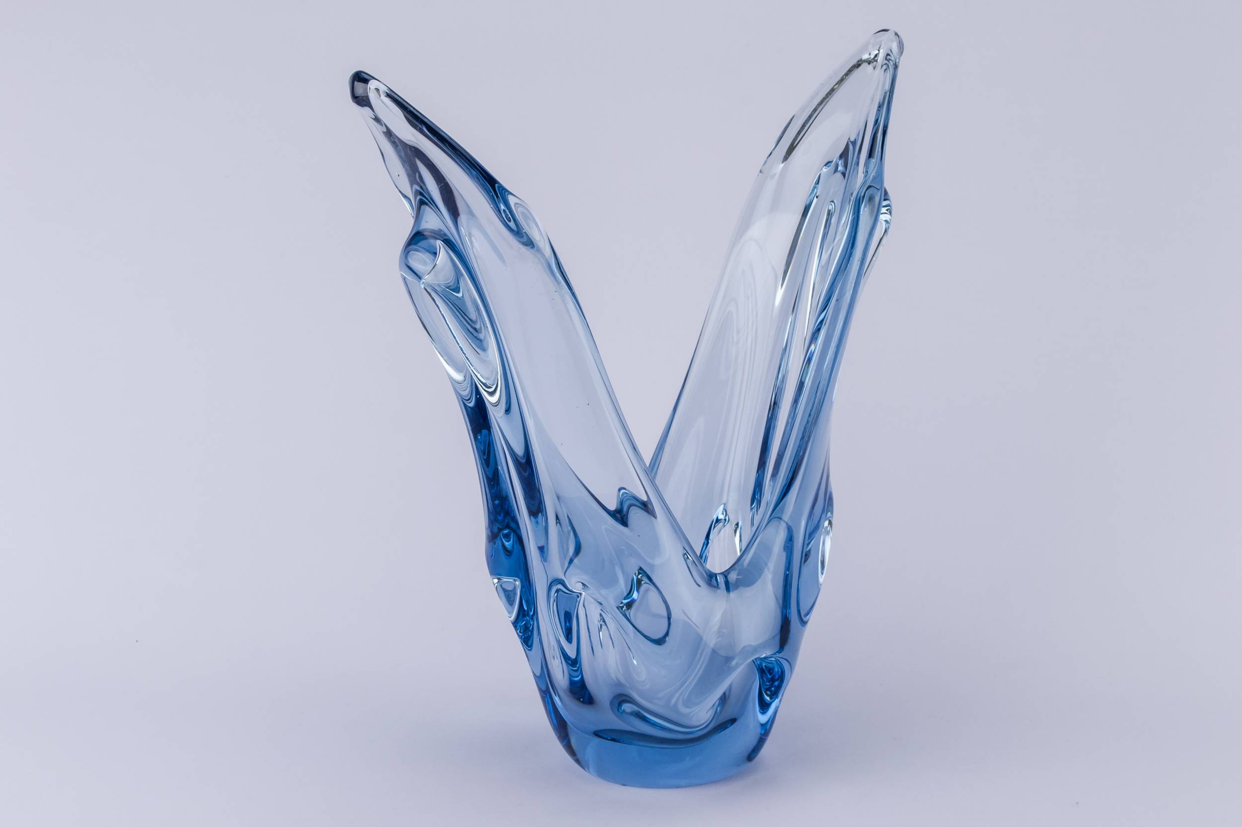 Modernist Glass Knobbly — Modernist blue glass bowl