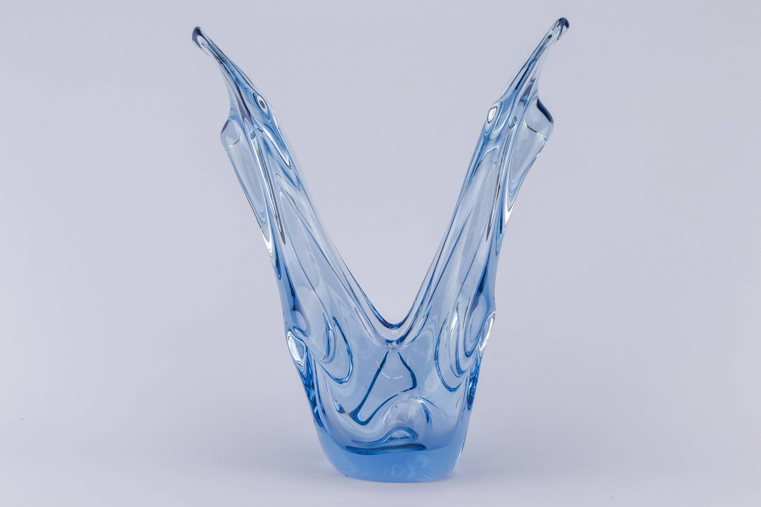 Modernist Glass Knobbly — Modernist blue glass bowl 1