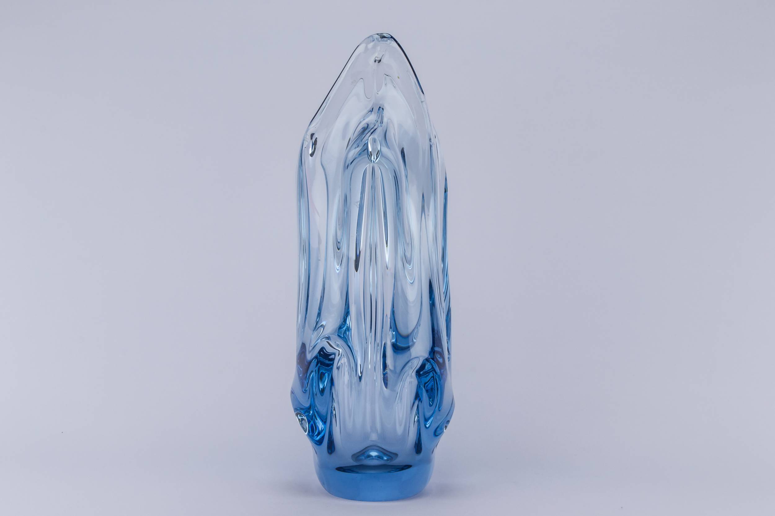 Modernist Glass Knobbly — Modernist blue glass bowl 2