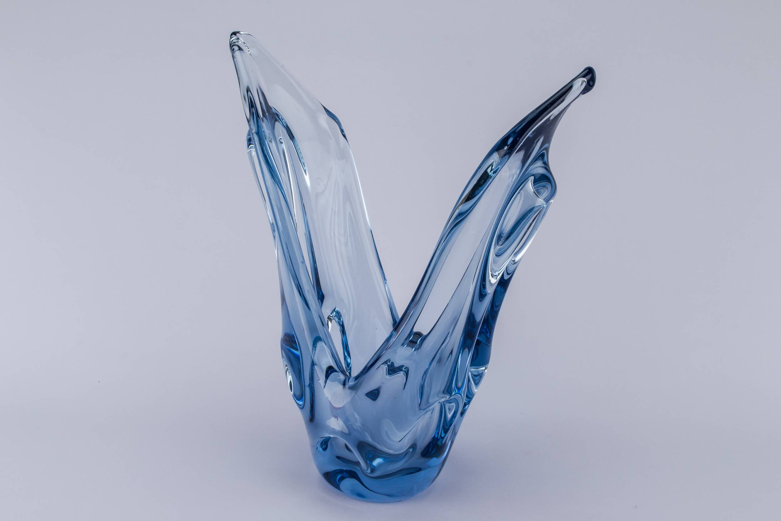 Modernist Glass Knobbly — Modernist blue glass bowl 3