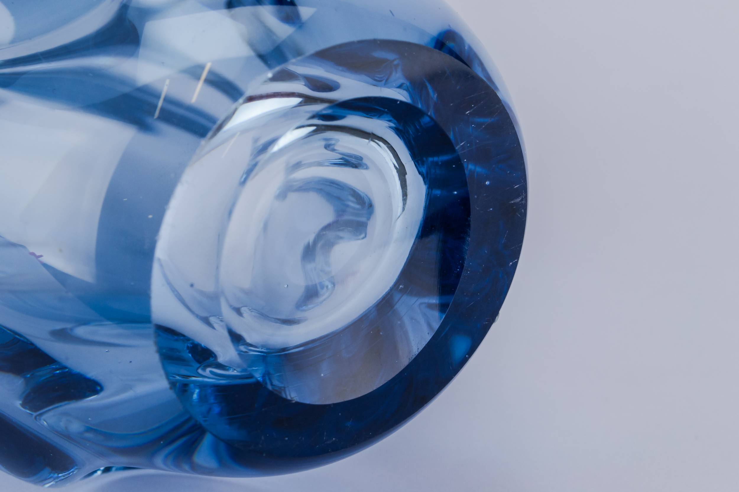 Modernist Glass Knobbly — Modernist blue glass bowl 4
