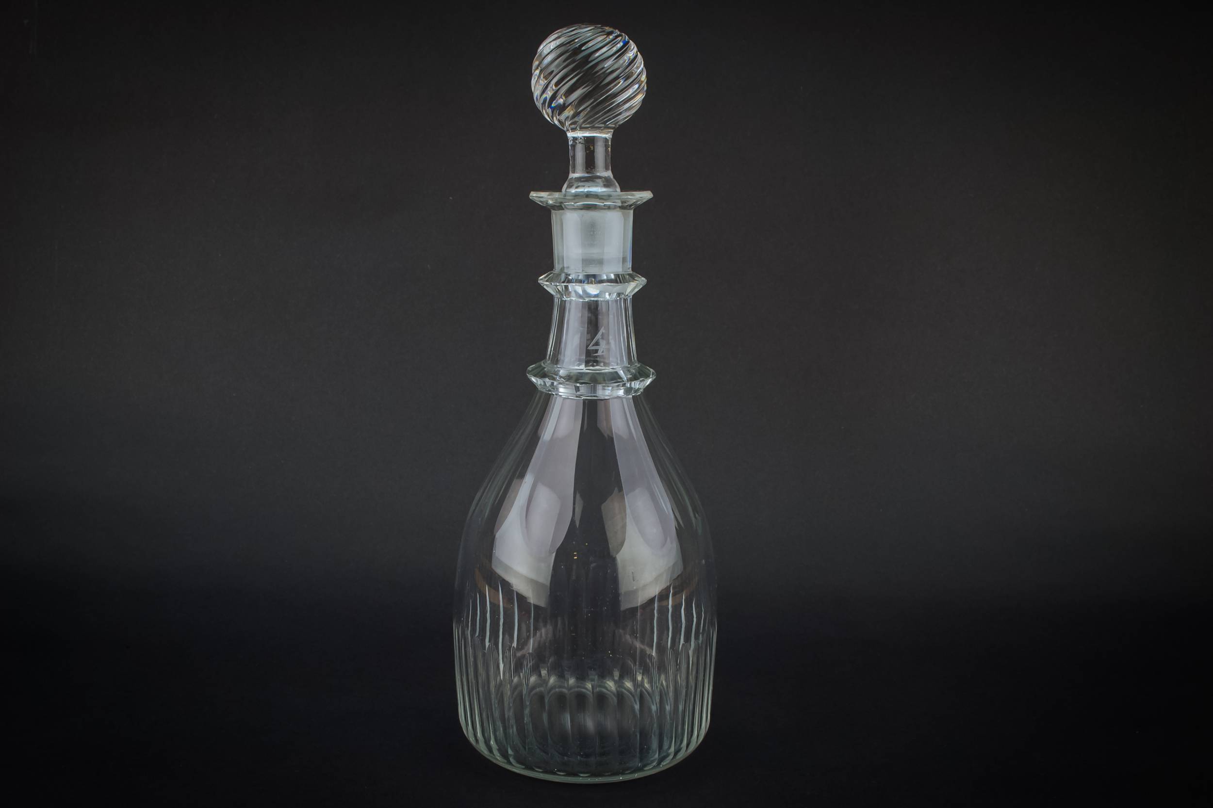 Cut Glass Antique — Barrel cut glass decanter