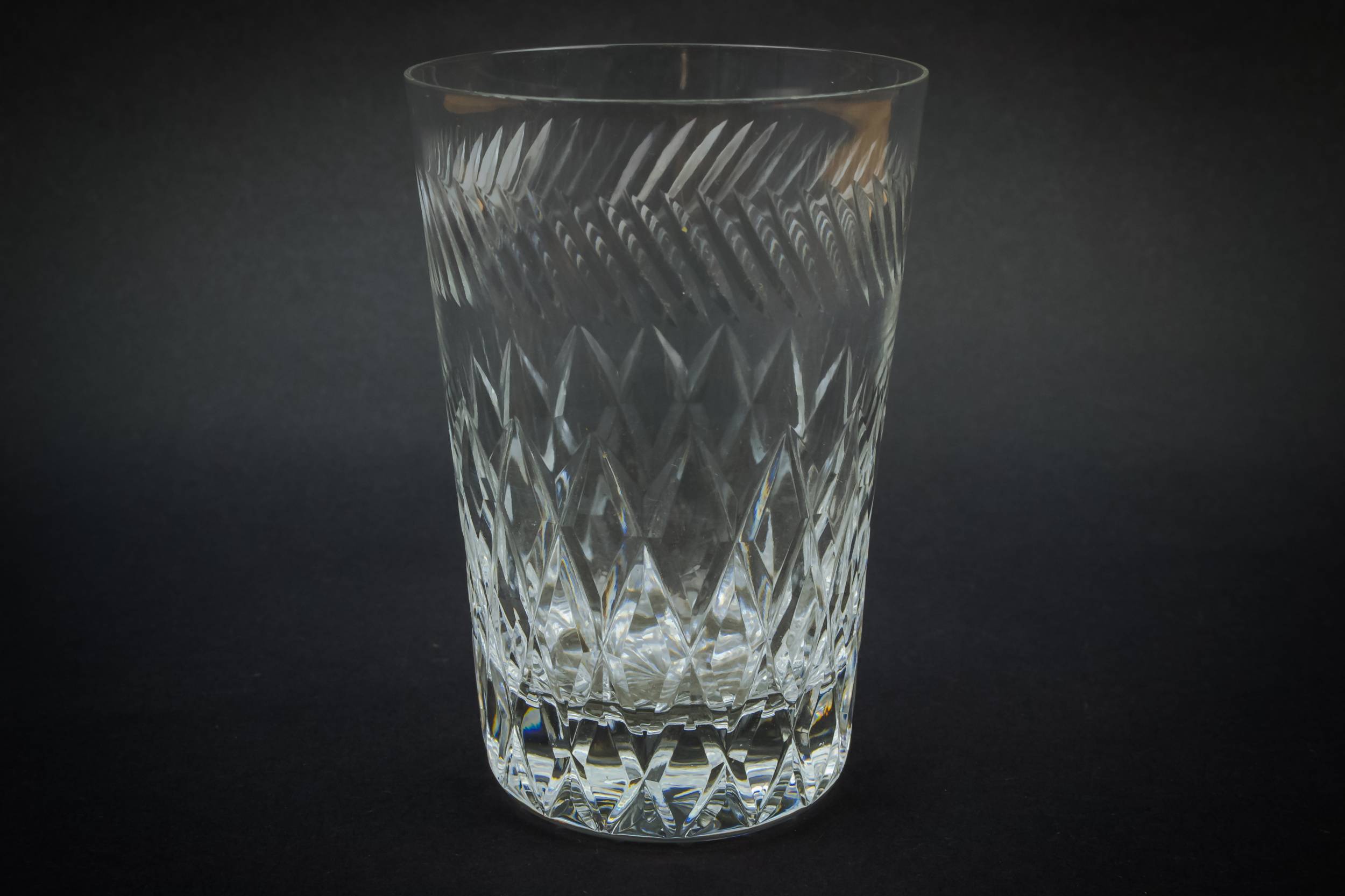 Vintage Crystal Diamond — 2 whisky tumbler glasses