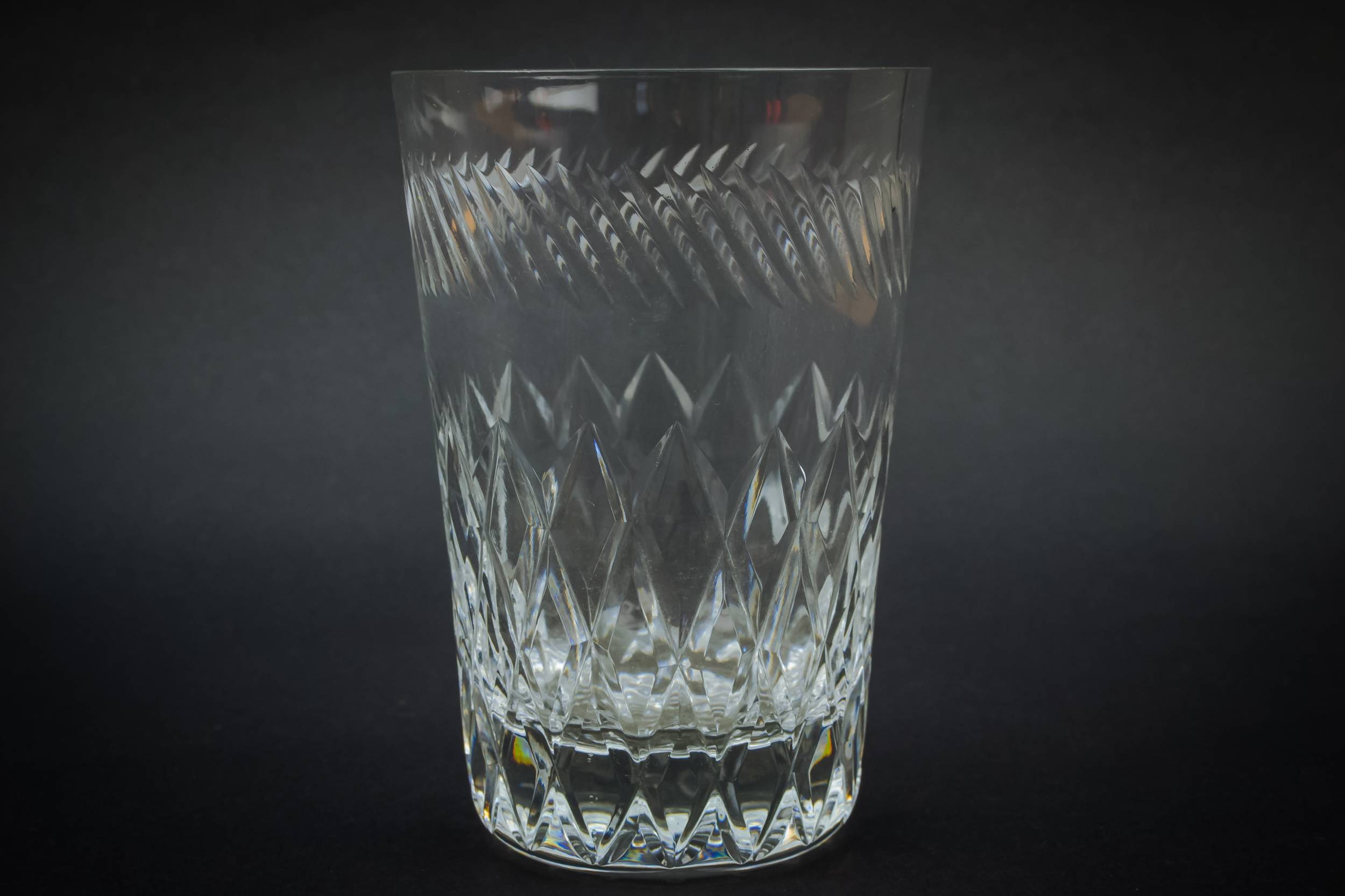 Vintage Crystal Diamond — 2 whisky tumbler glasses 2