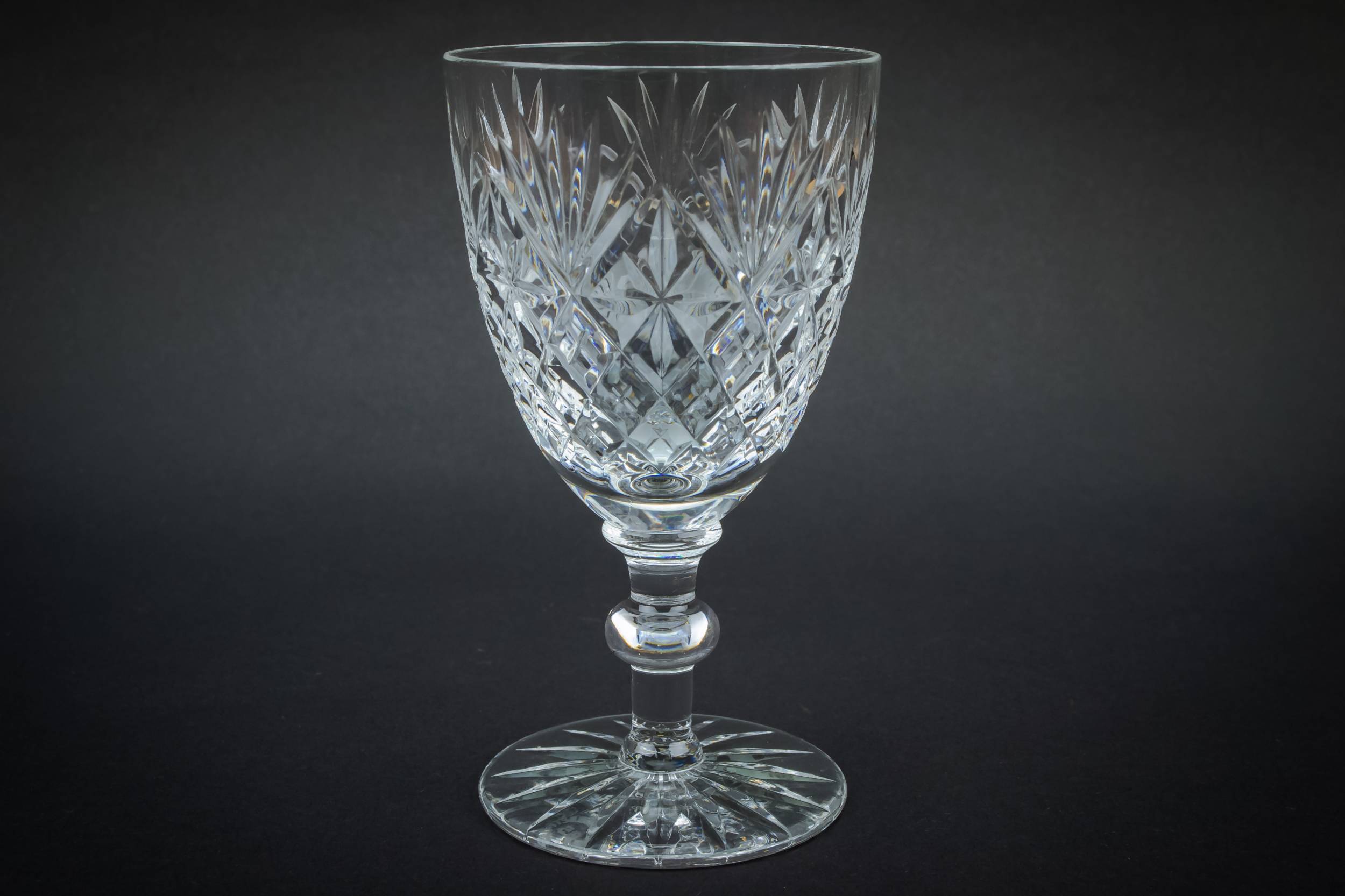 Crystal Vintage Diamond — 6 Webb Corbett wine glasses 3