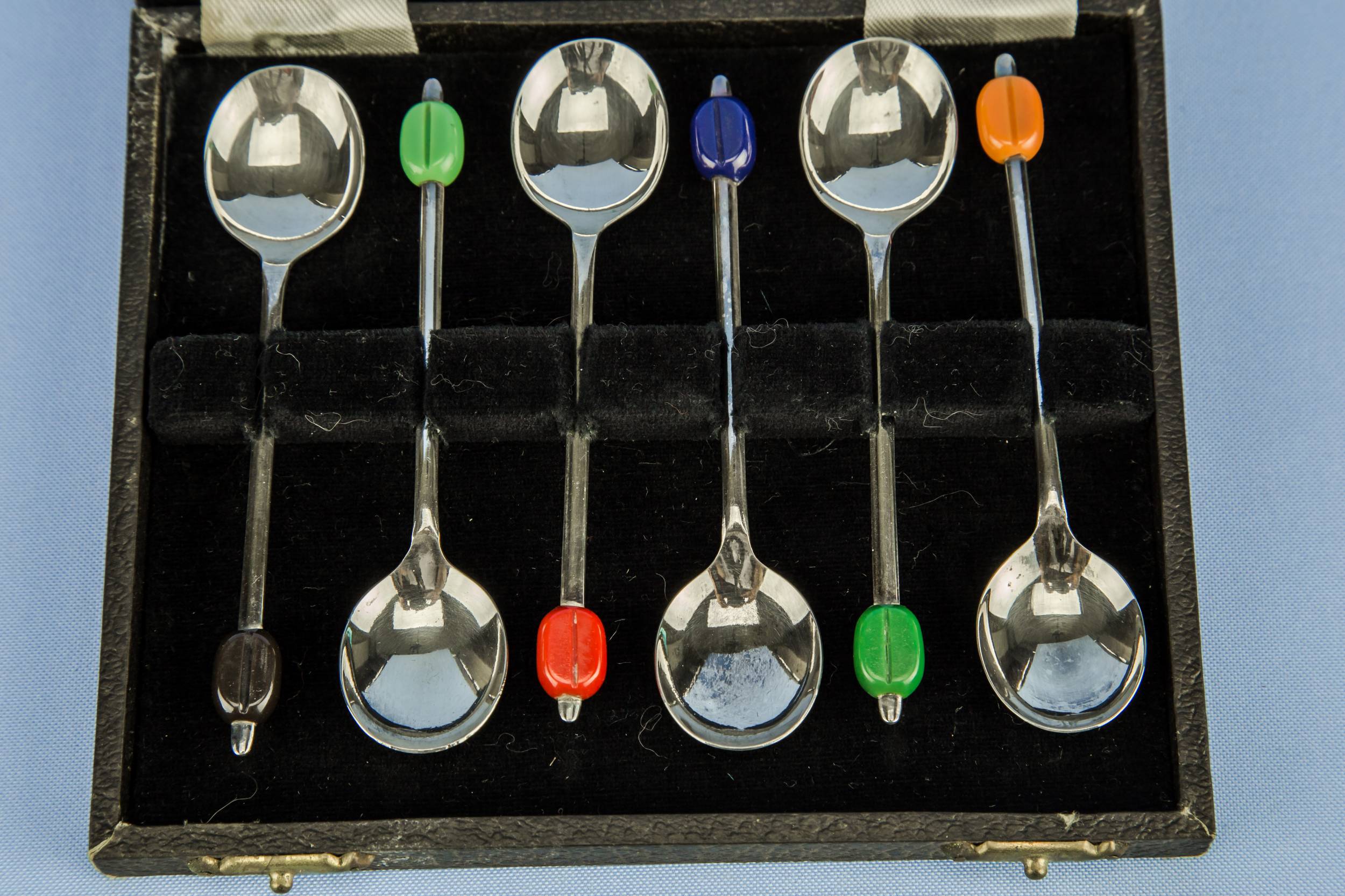 Attractive Vintage Coffee — 6 coffee bean spoons 1