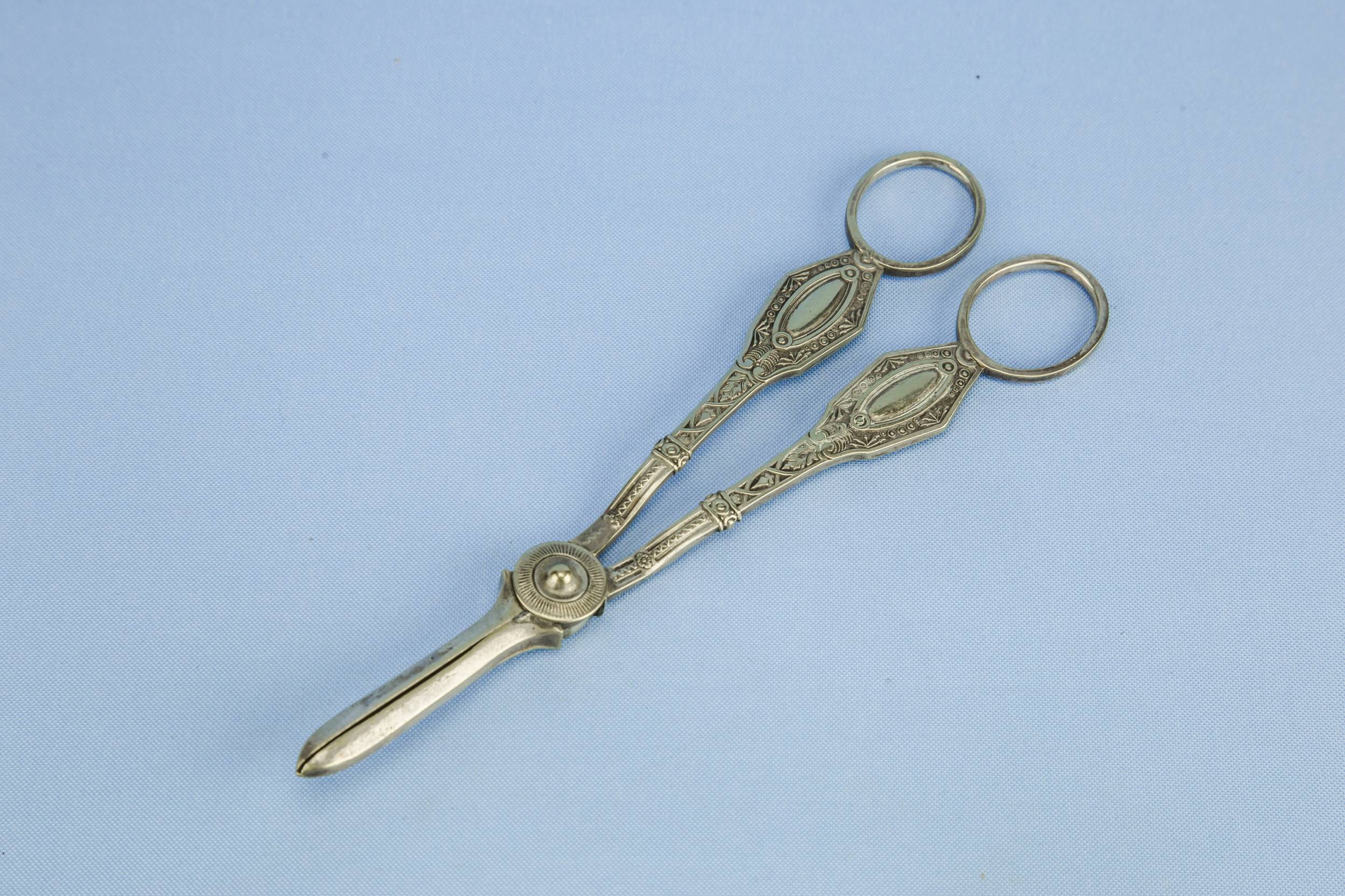 Antique Aesthetic Movement — Silver plated grape shears