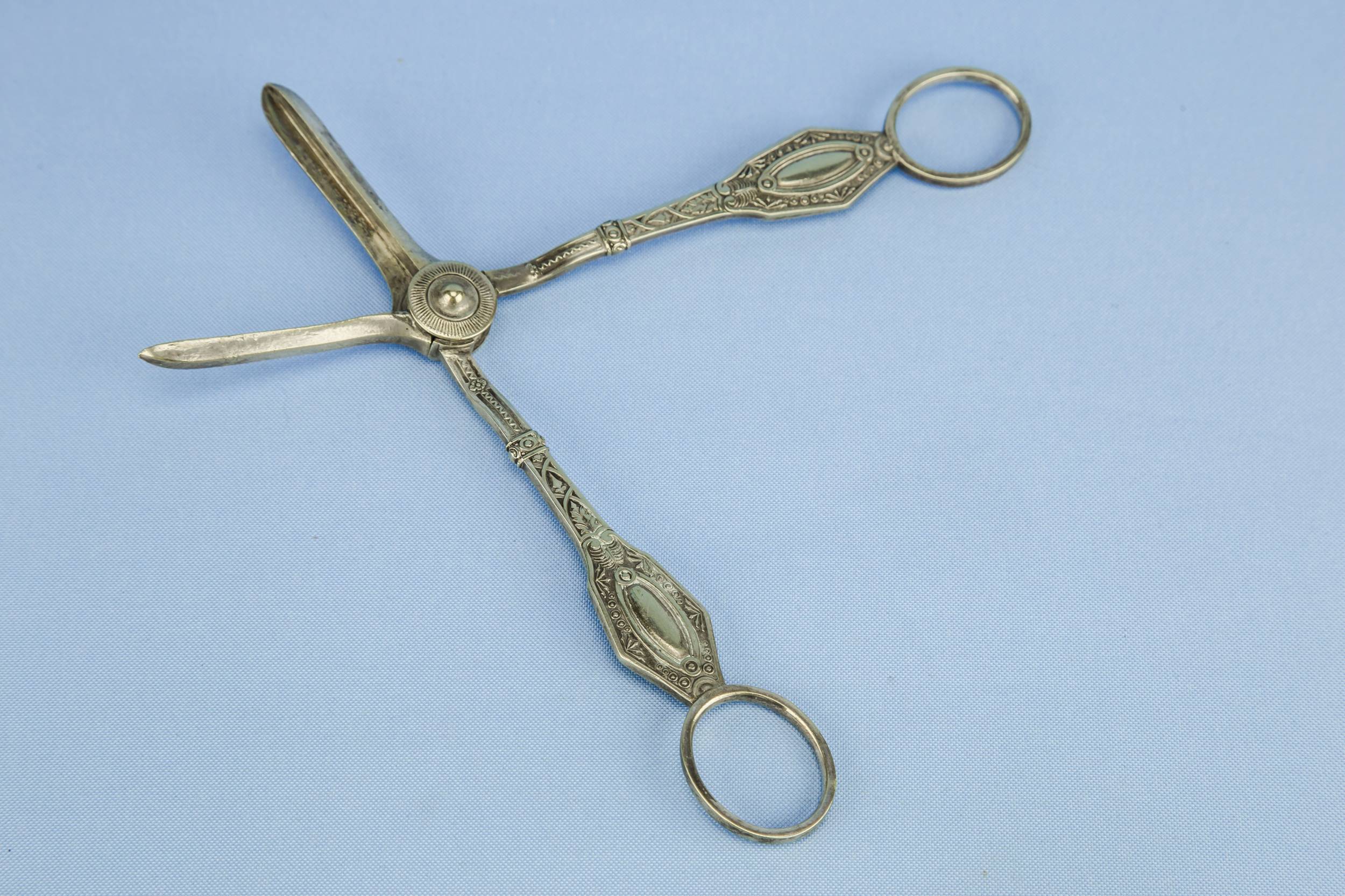 Antique Aesthetic Movement — Silver plated grape shears 2