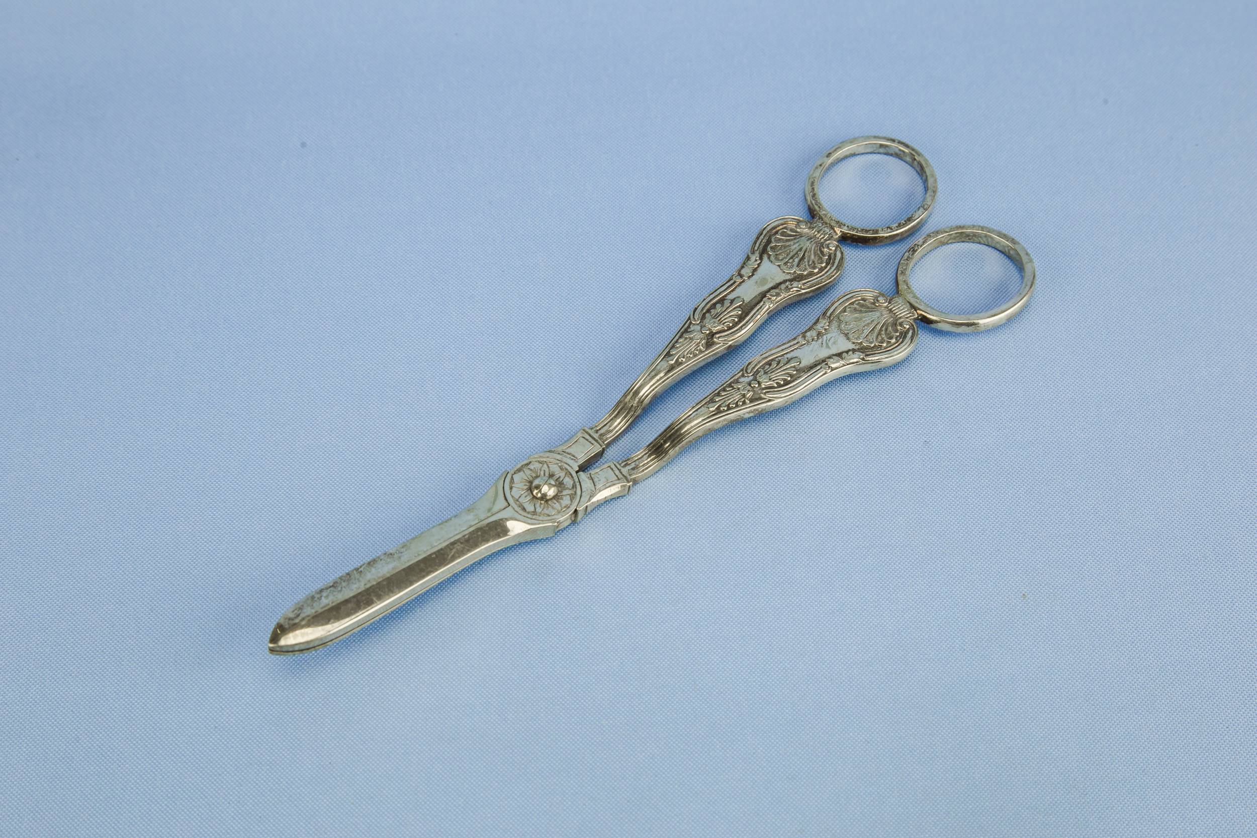 Neo-classical Antique Acanthus — Silver plated grape shears