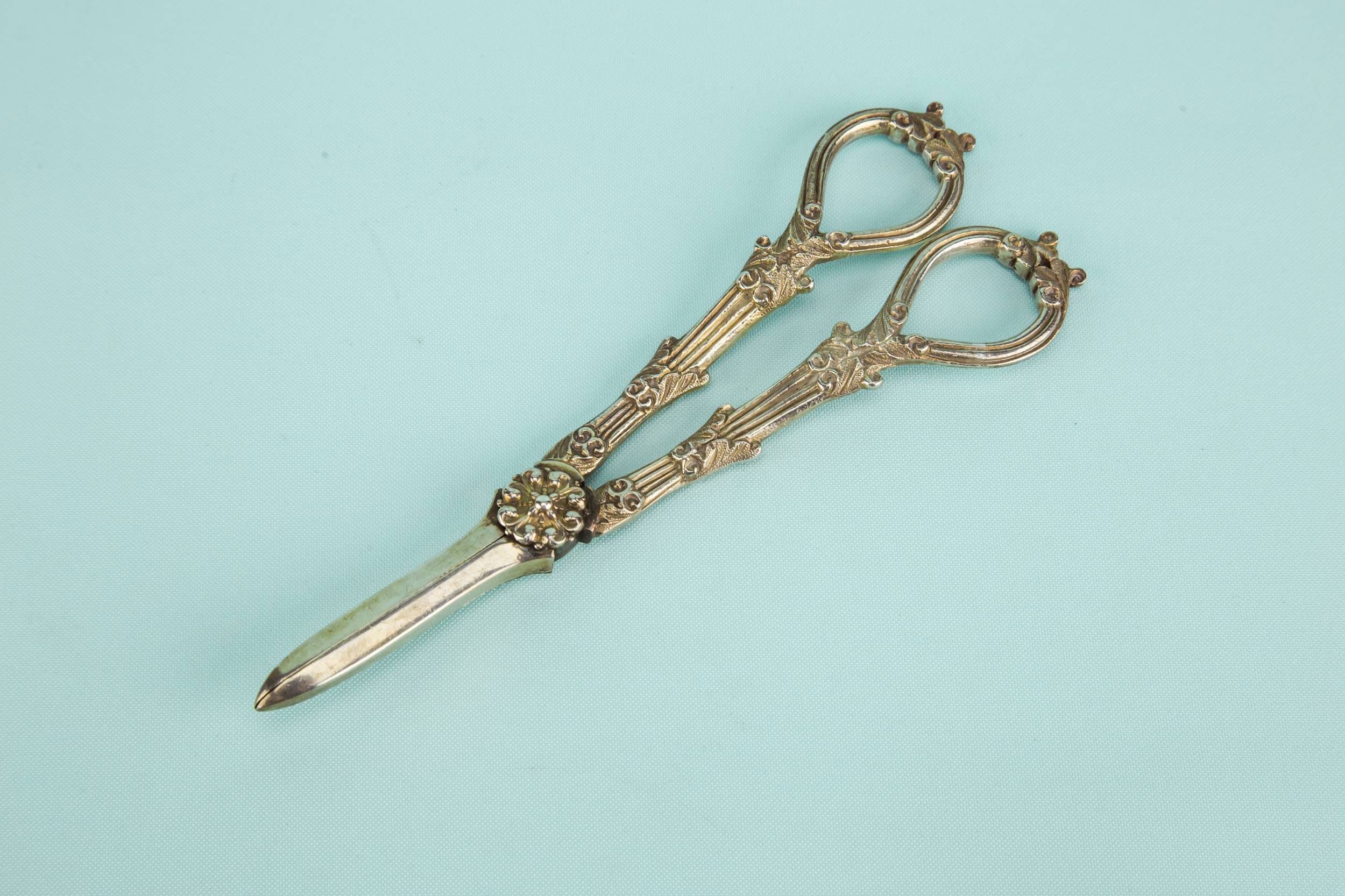 Silver Plated Victorian — Silver plated grape shears