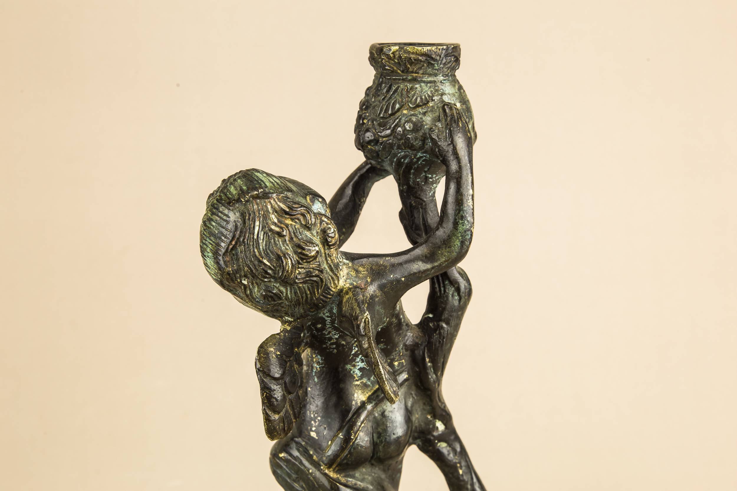 Brass Opulent Putti — 2 cherub candlesticks 7