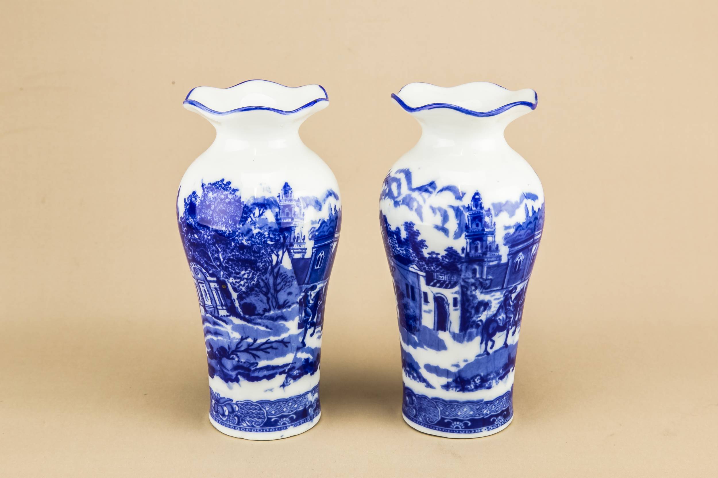 Beautiful Antique Ceramic — 2 blue and white vases
