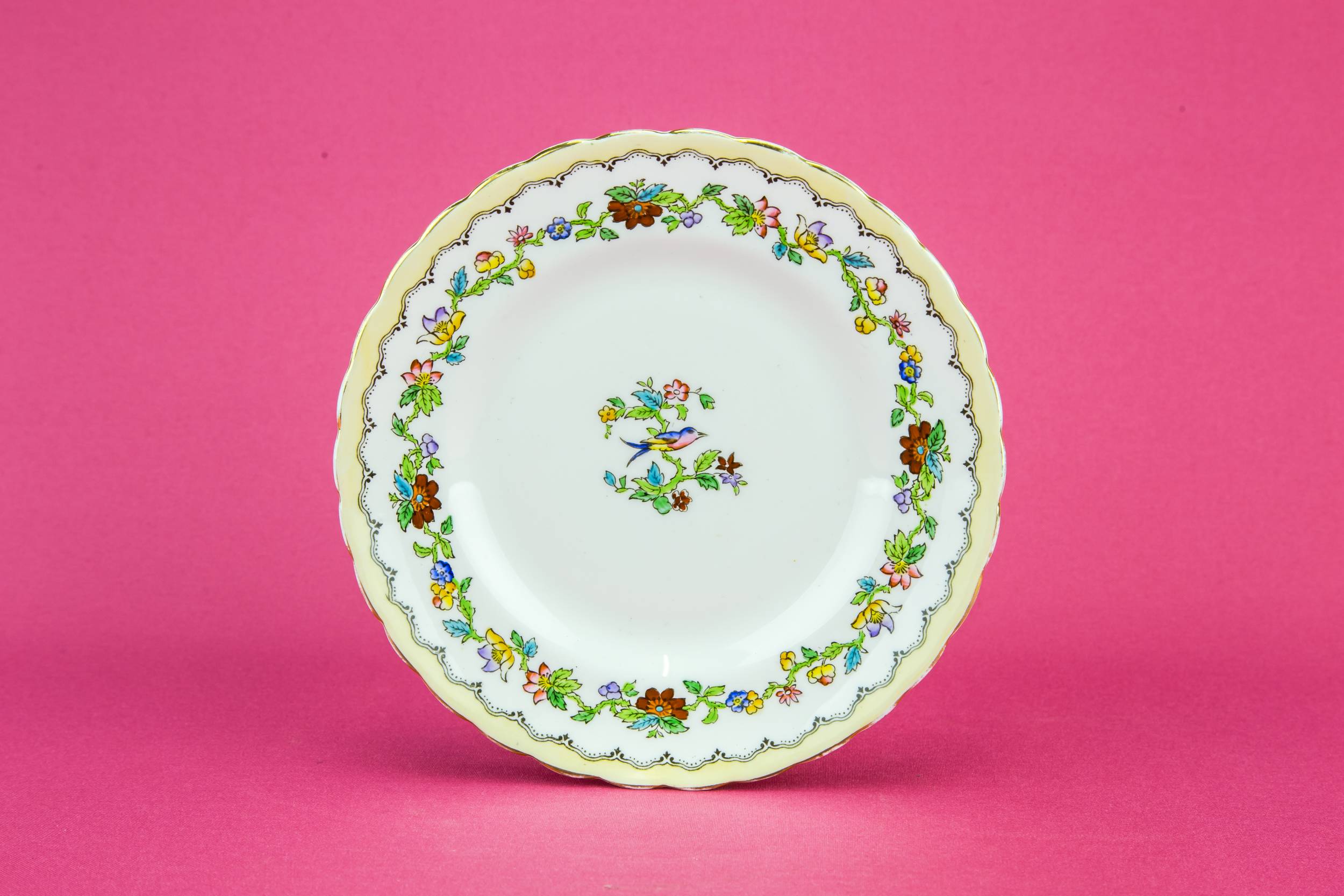Art Deco Charming — 6 floral desser plates