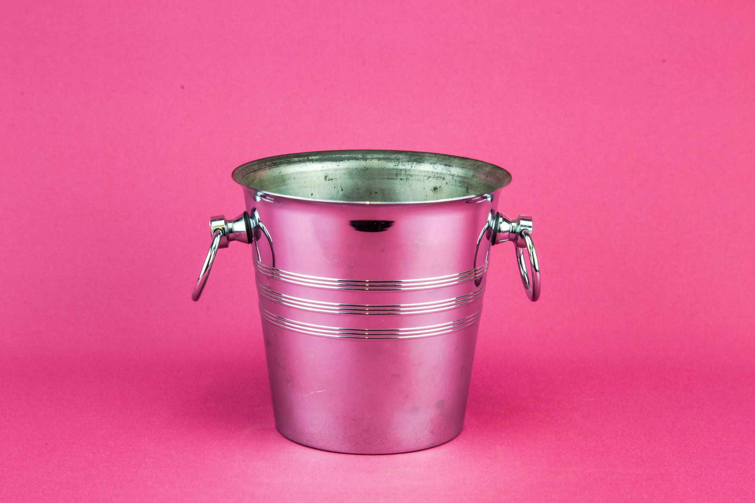 Chromed Rustic Banded — Chromed wine cooler