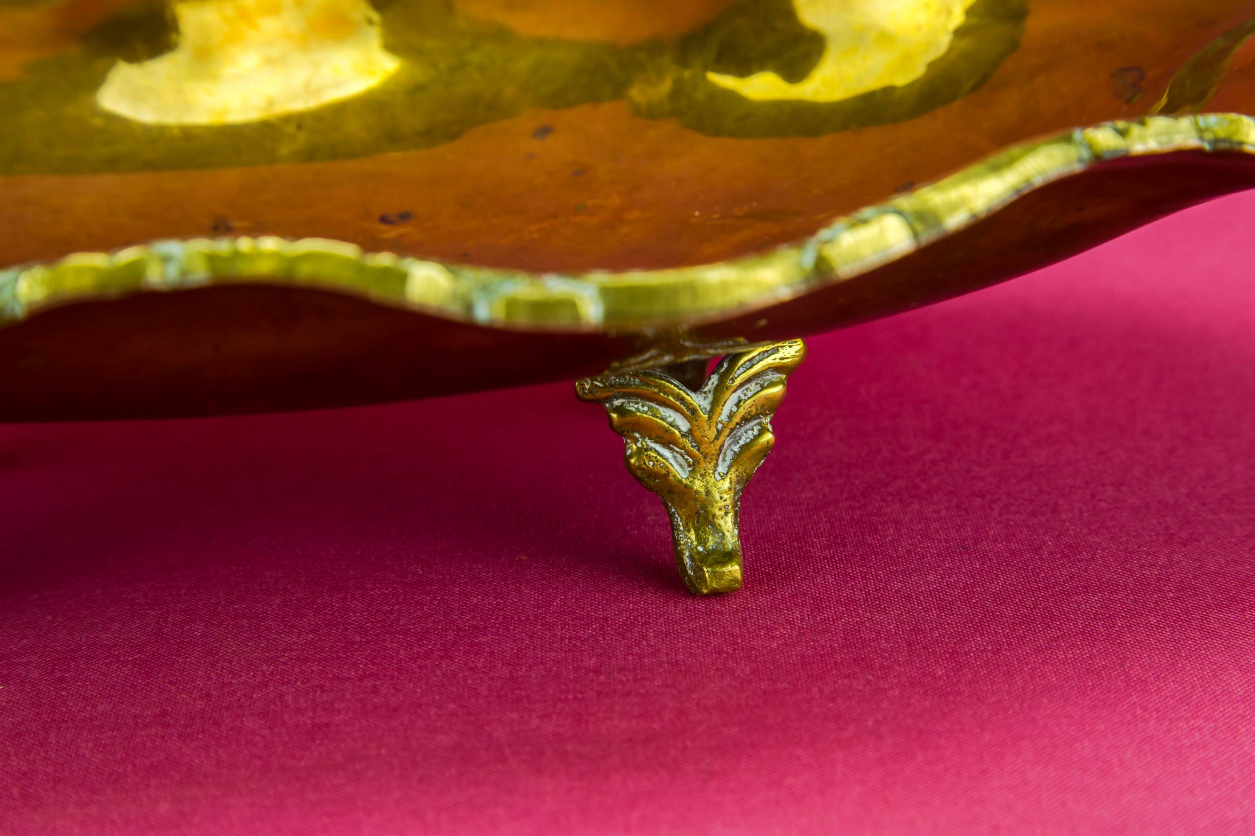 Traditional Rustic Leaf — Rustic brass bowl 1