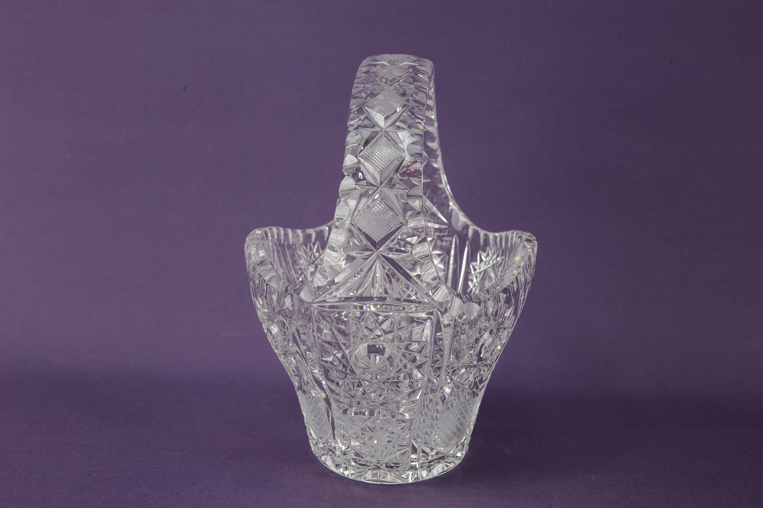 Mid-century Modern Vintage — Cut glass basket bowl 1