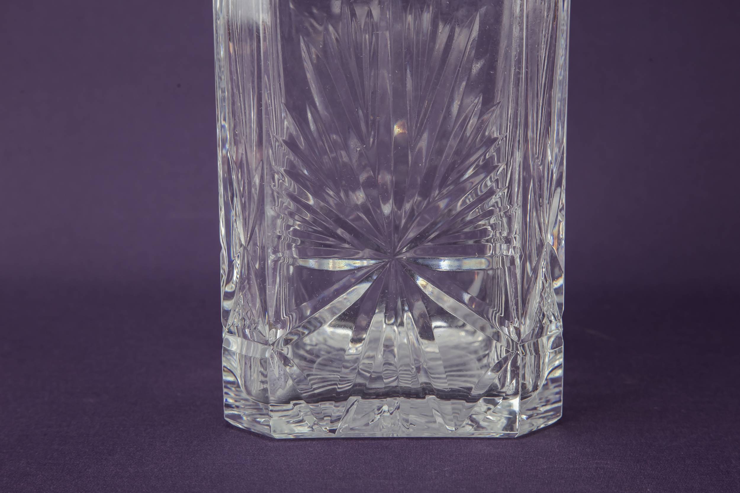 Vintage Cut Glass — Square cut glass decanter 2