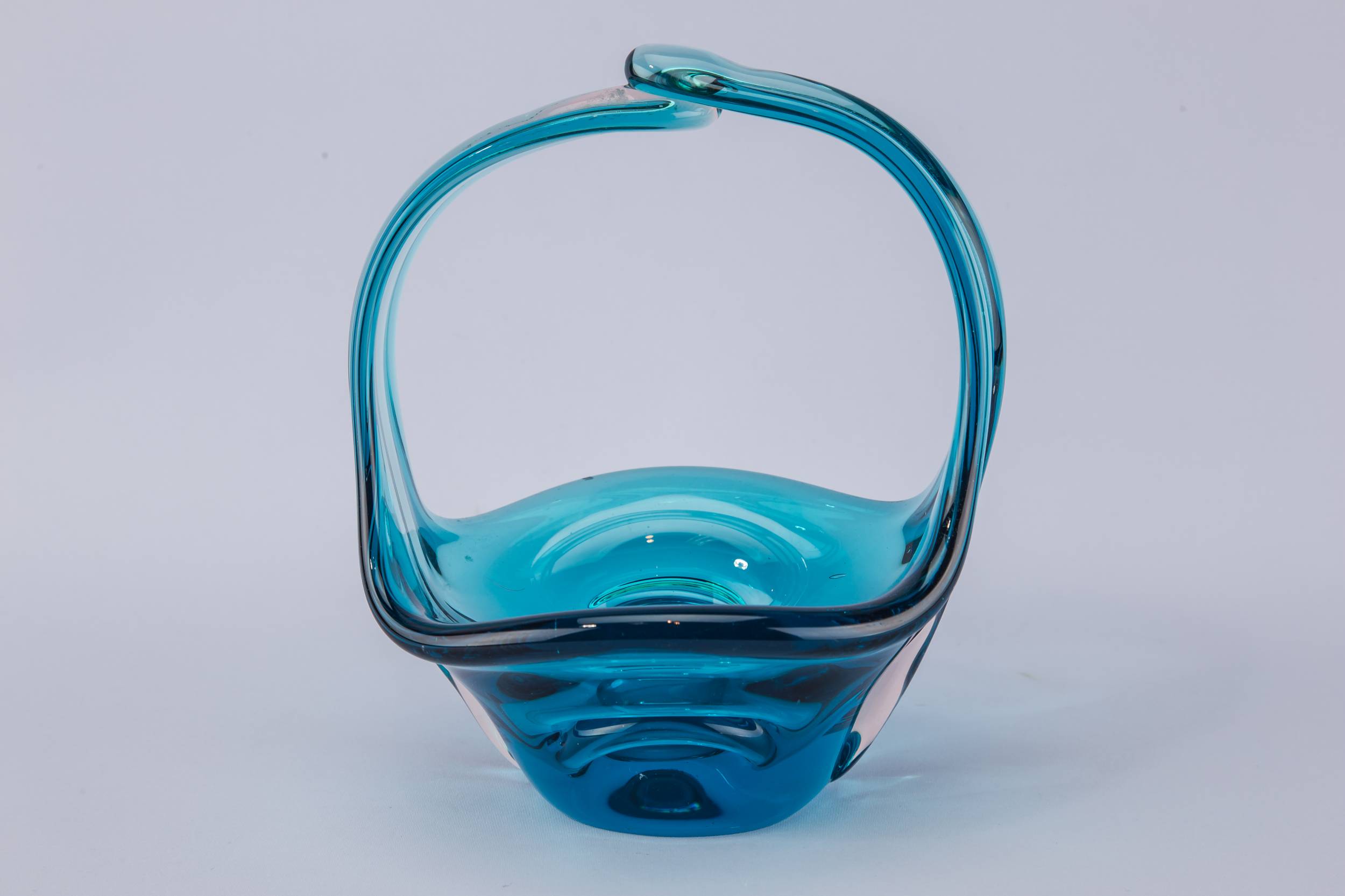 Modernist Glass BOWL — Blue glass bowl