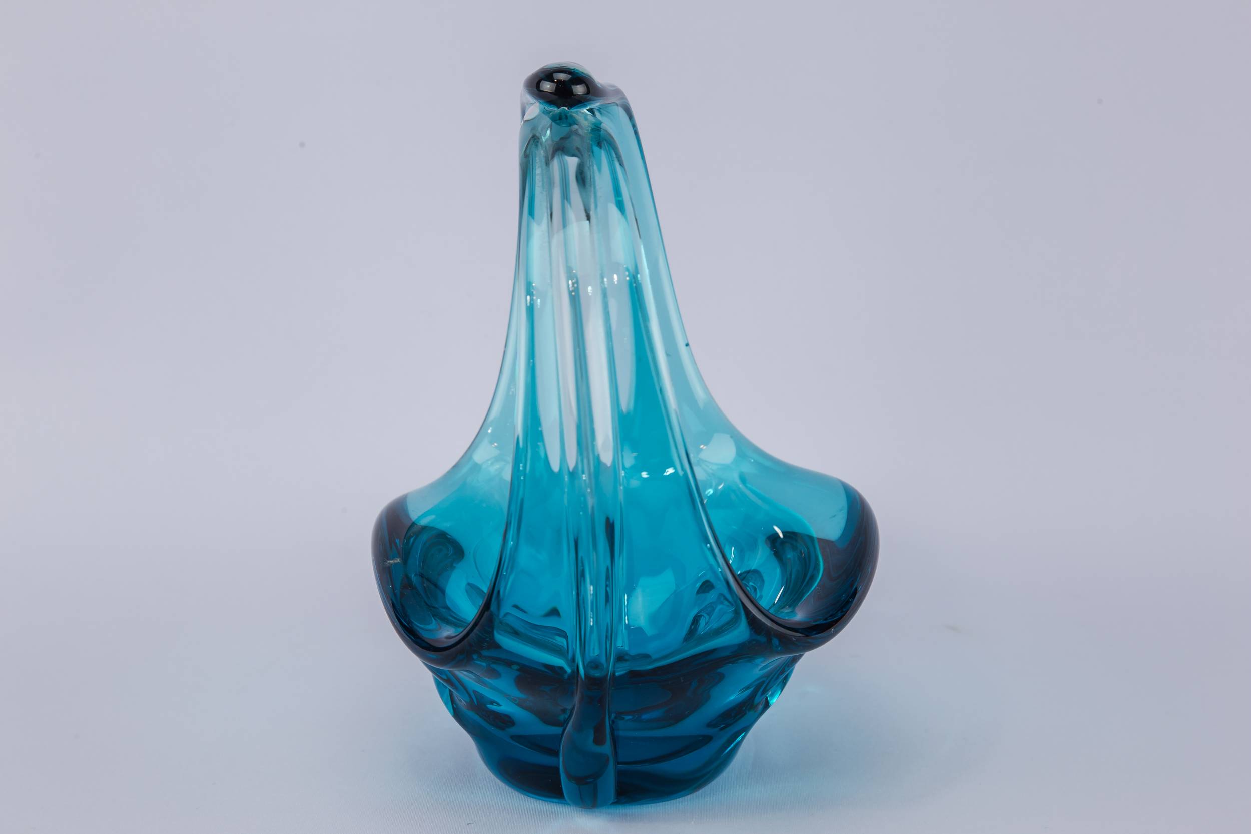 Modernist Glass BOWL — Blue glass bowl 1