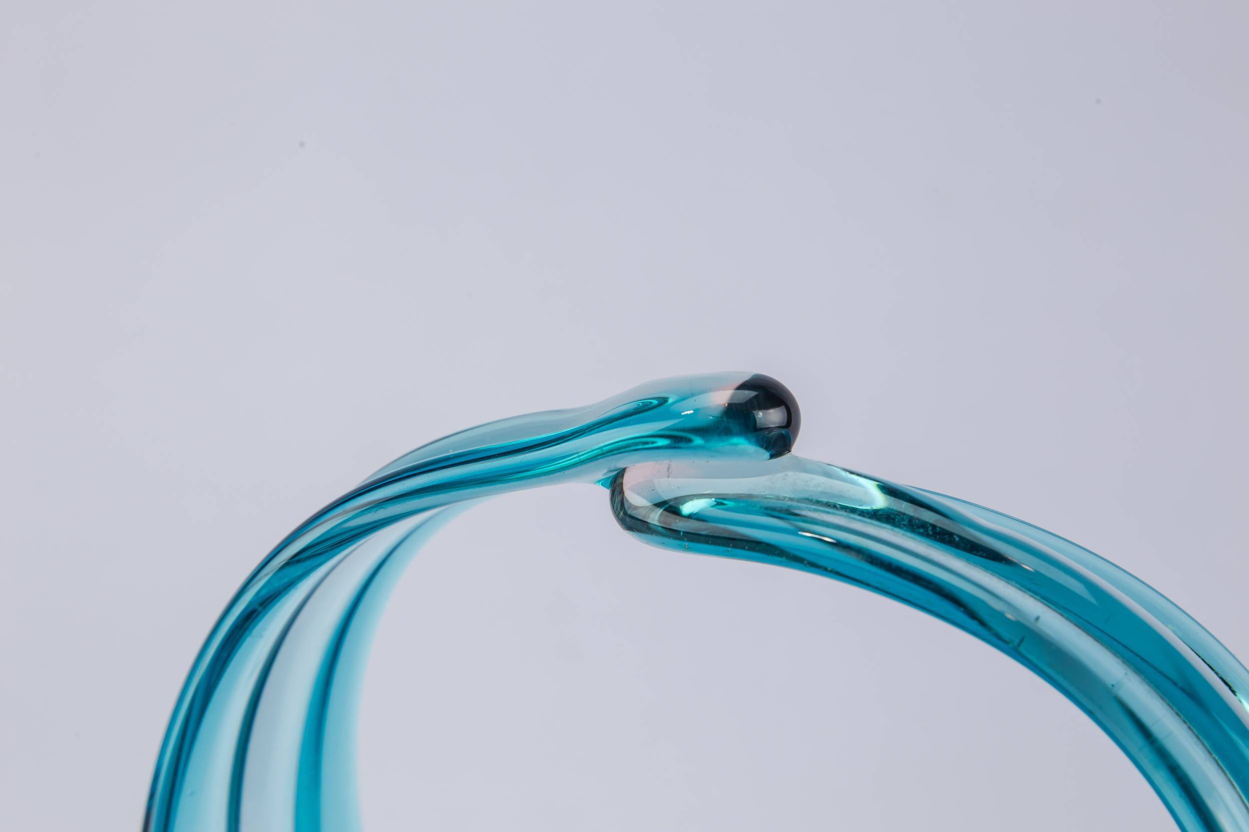 Modernist Glass BOWL — Blue glass bowl 3