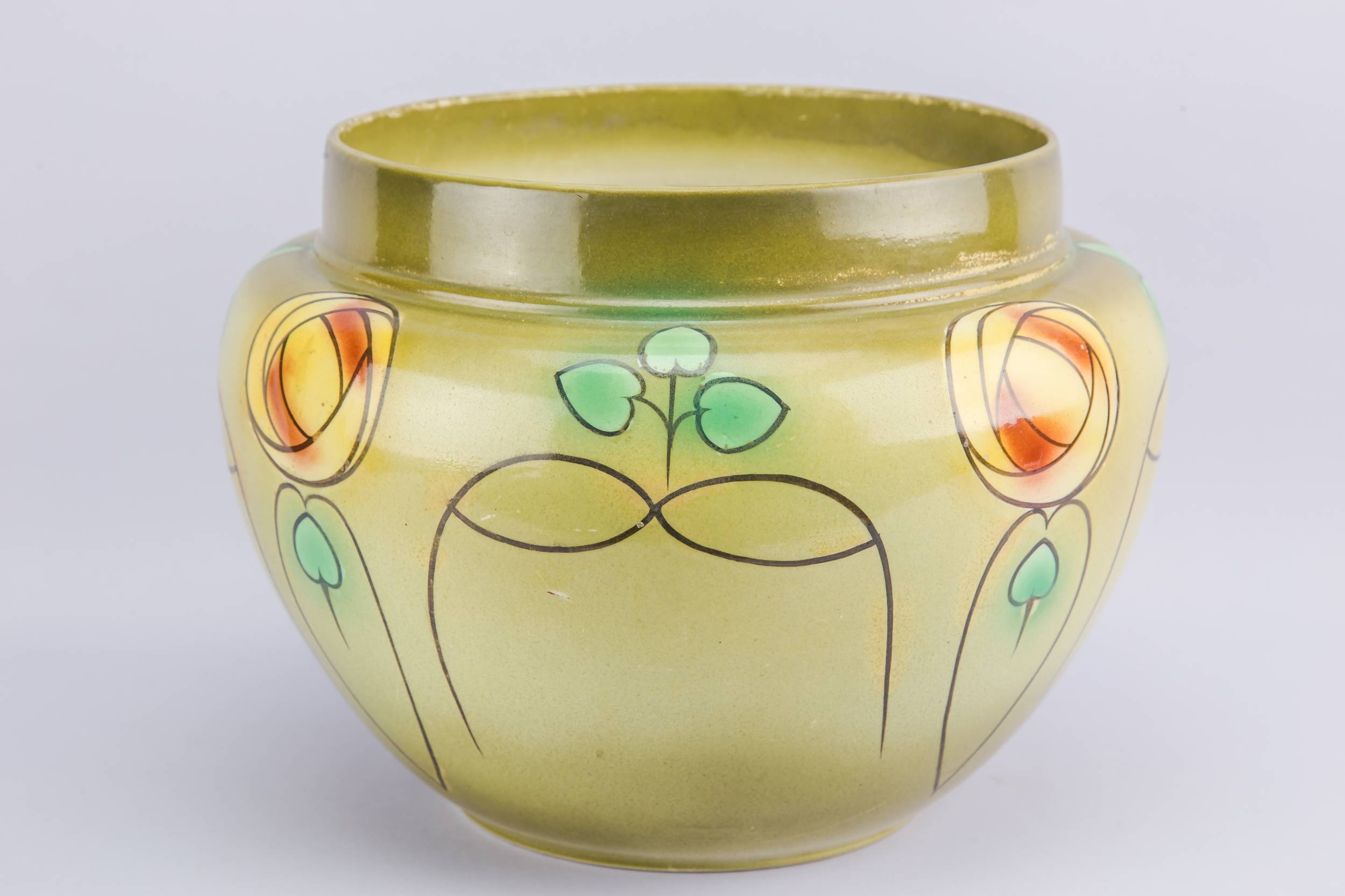 Pottery Beautiful Floral — Medium pottery planter 1