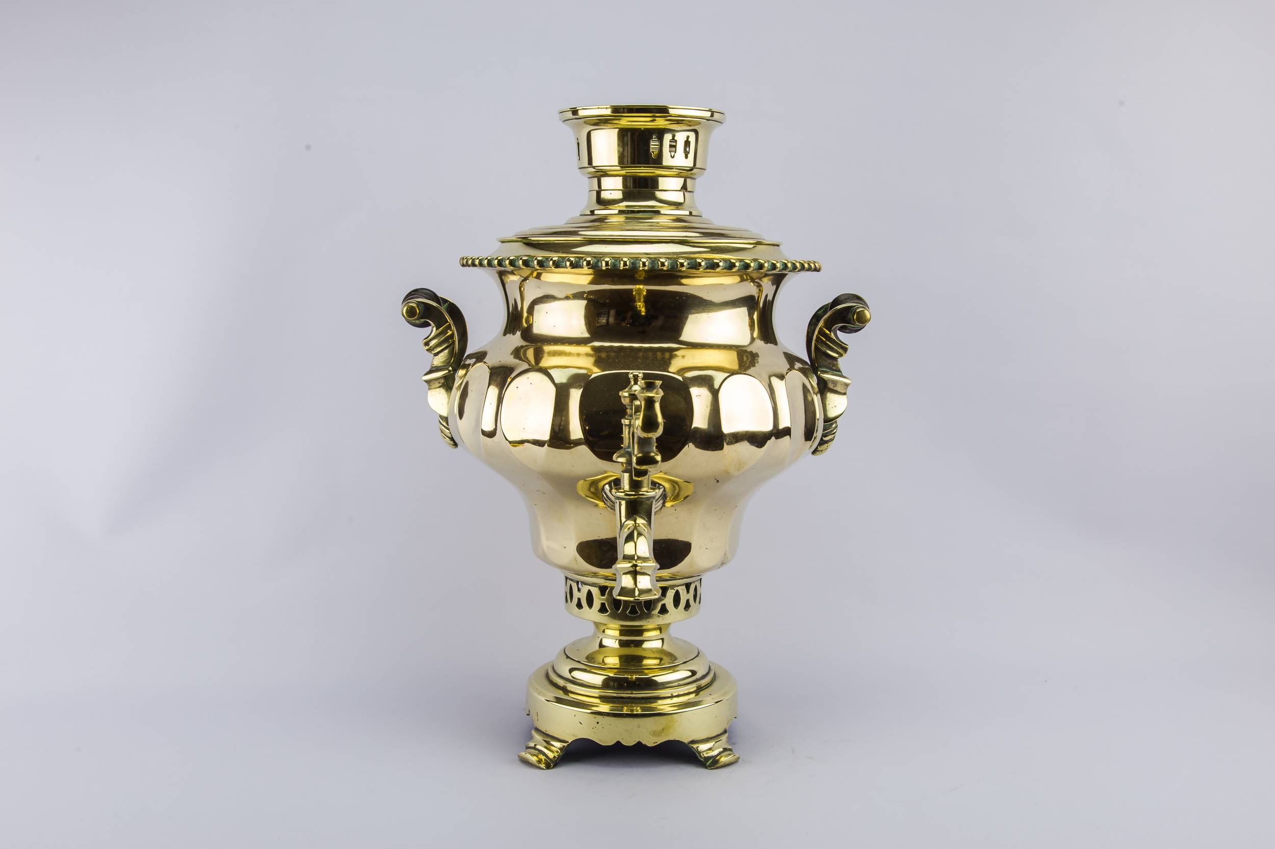 Spectacular Antique Samovar — Russian brass samovar