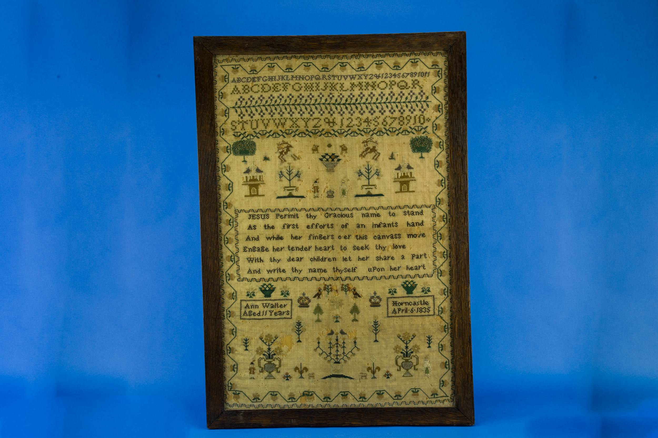 Brown Beautiful Figures — Framed sampler