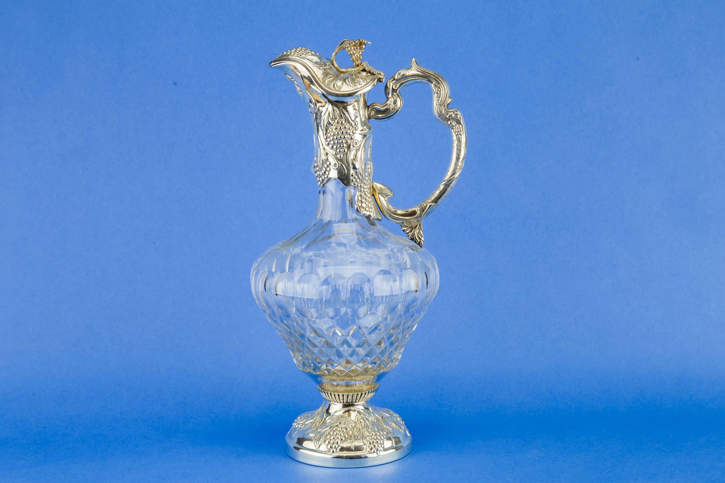 Sterling Silver Cut — Sterling silver wine carafe