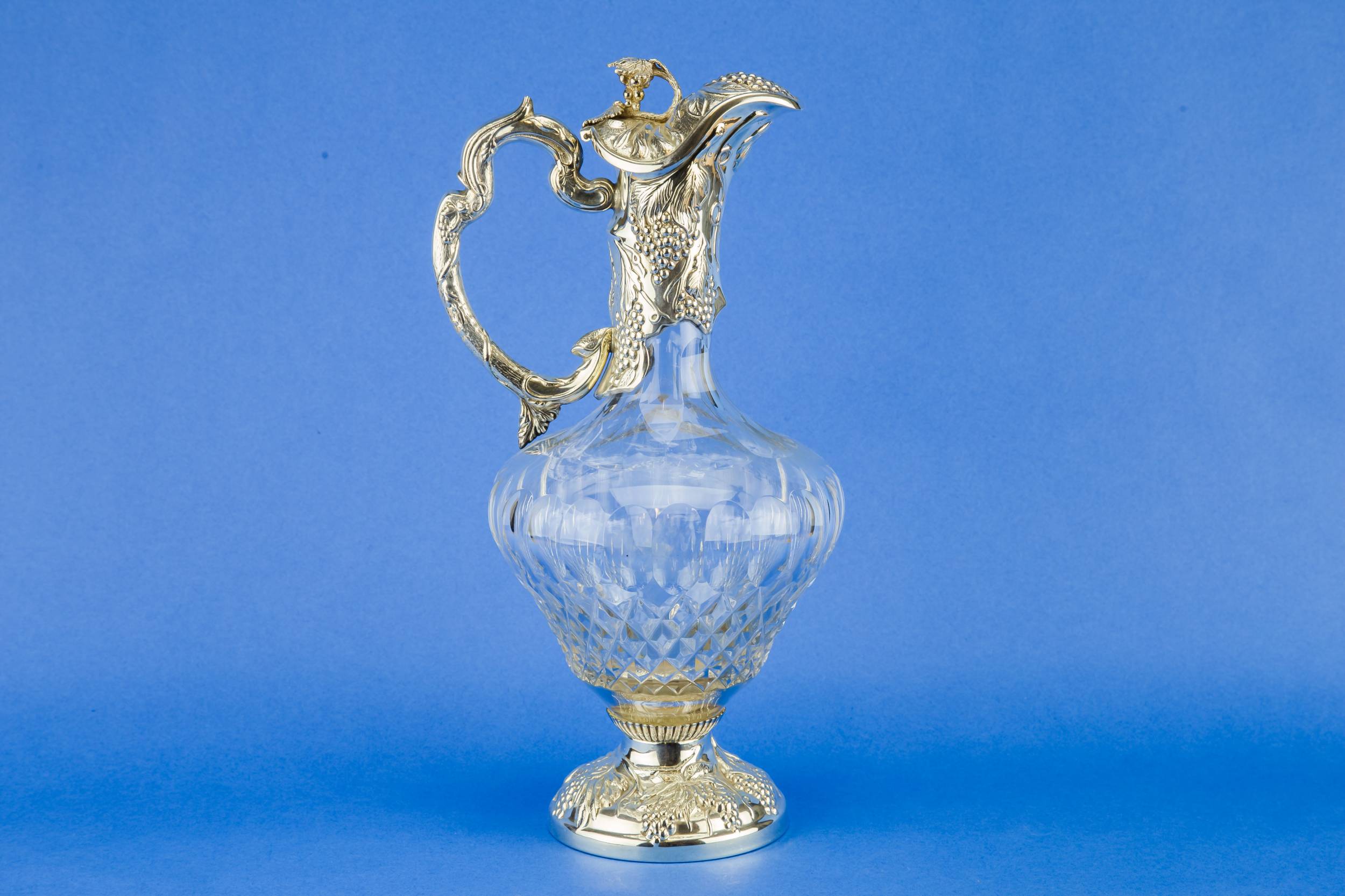 Sterling Silver Cut — Sterling silver wine carafe 4