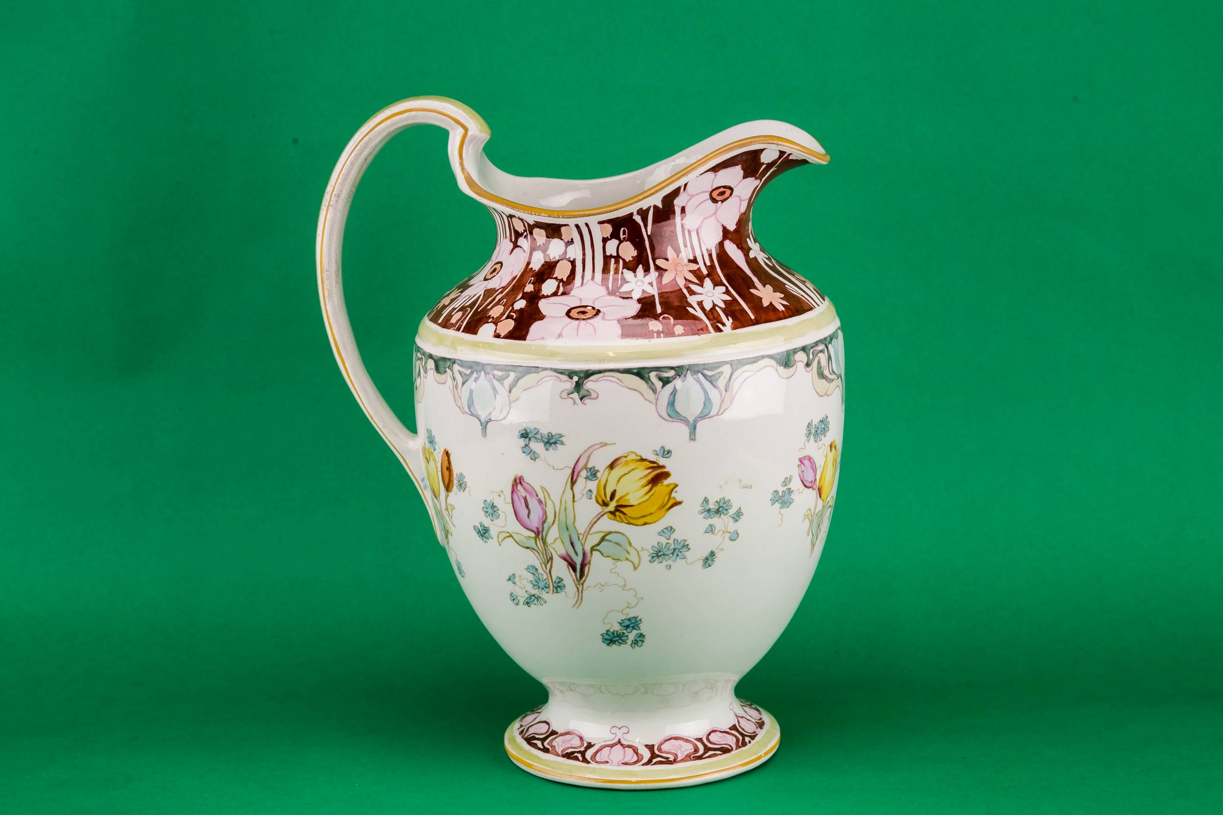 Beautiful Antique Ceramic — Floral ceramic jug
