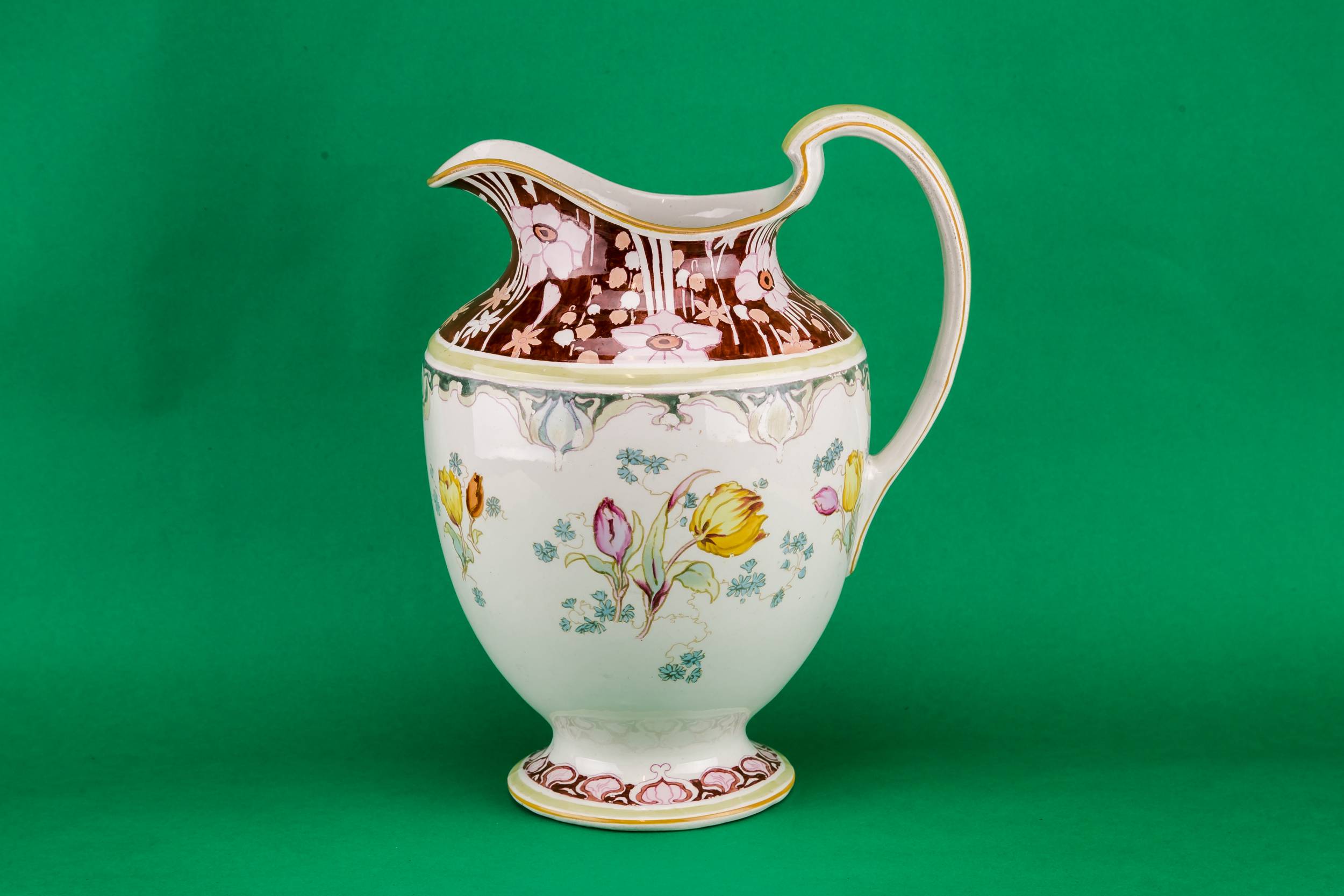 Beautiful Antique Ceramic — Floral ceramic jug 4