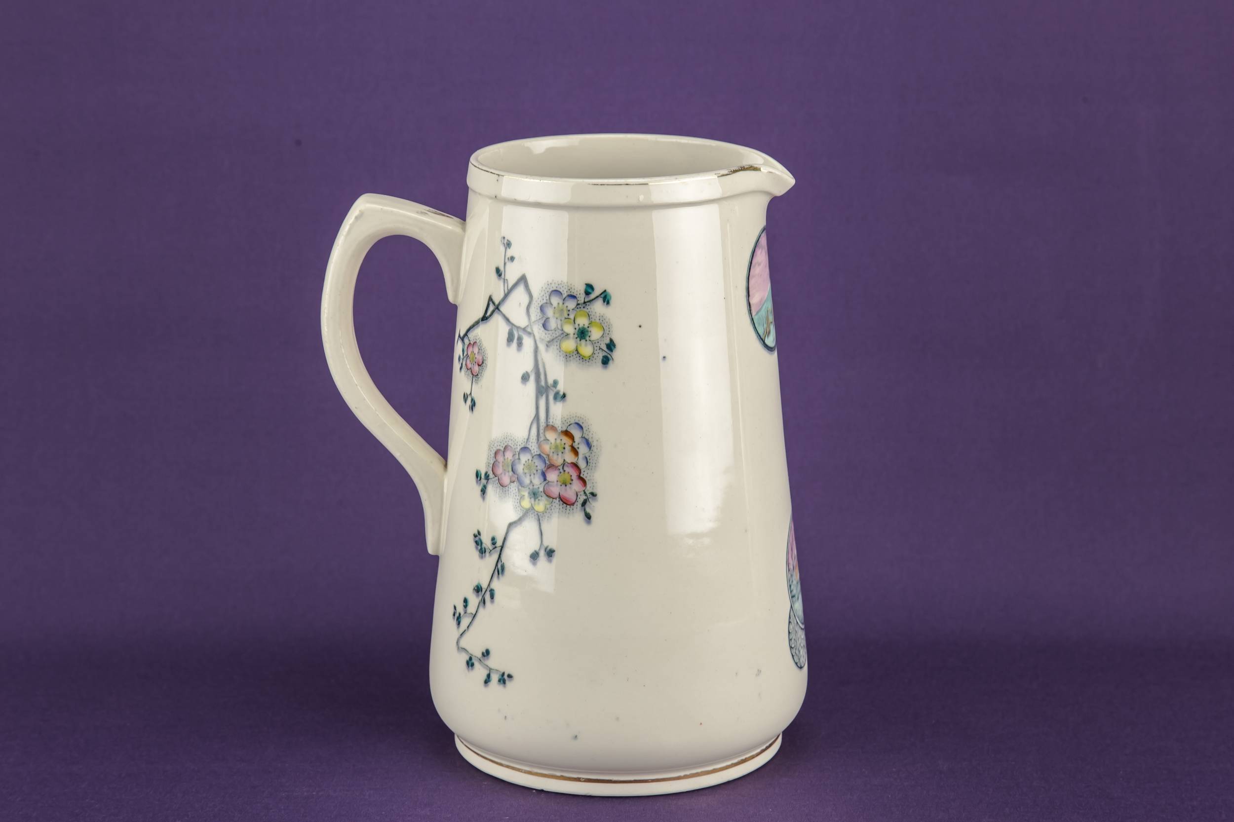Aesthetic Movement Unusual — 3 floral ceramic jugs 1