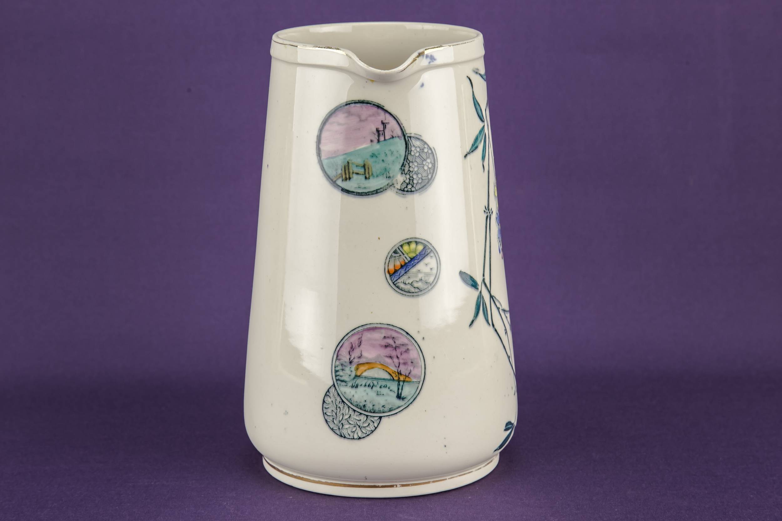 Aesthetic Movement Unusual — 3 floral ceramic jugs 2