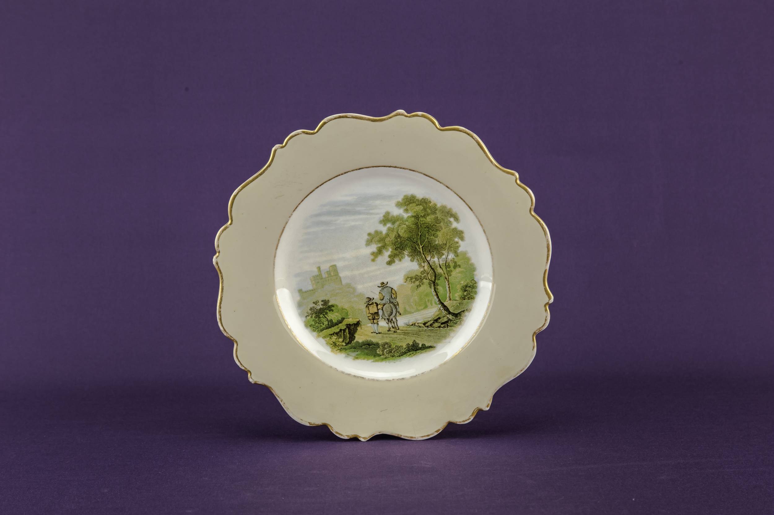 Classical Antique Ceramic — Landscape serving plate