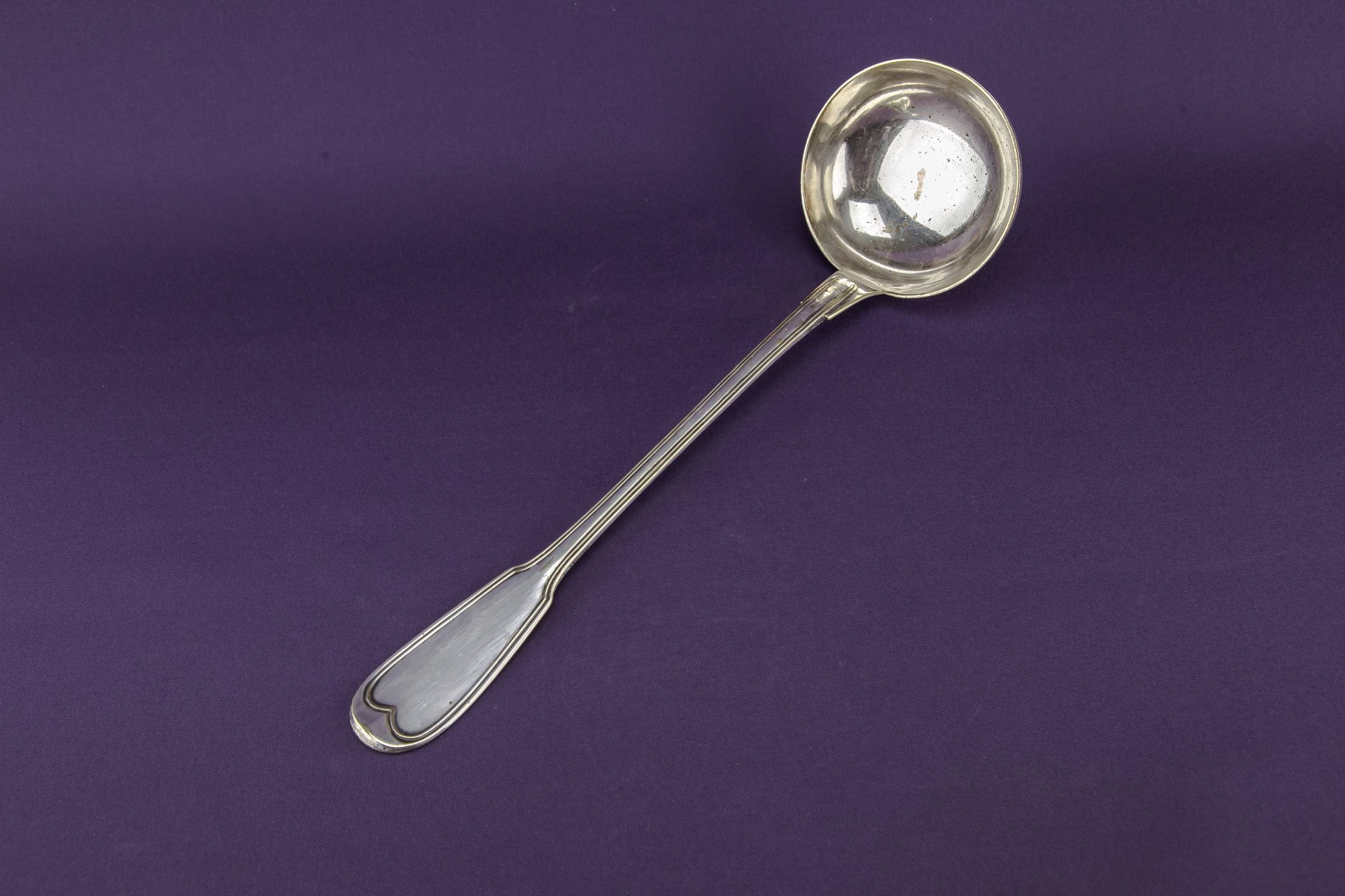 Neo-classical Rustic LADLE — Silver plated ladle