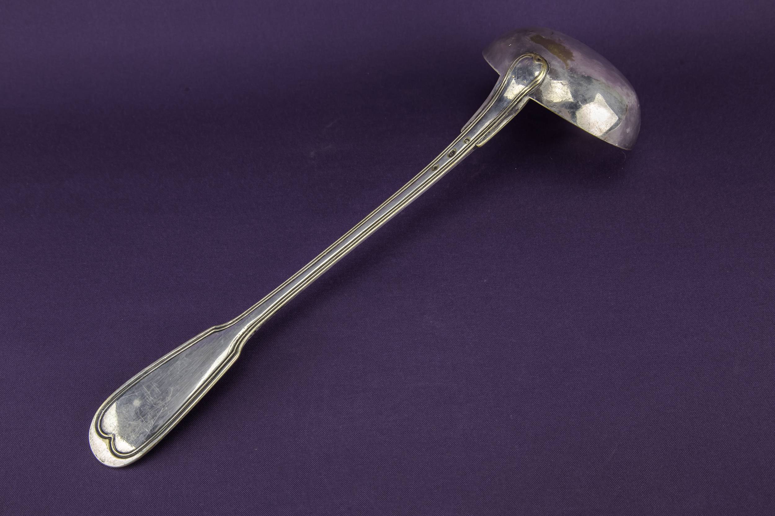 Neo-classical Rustic LADLE — Silver plated ladle 2
