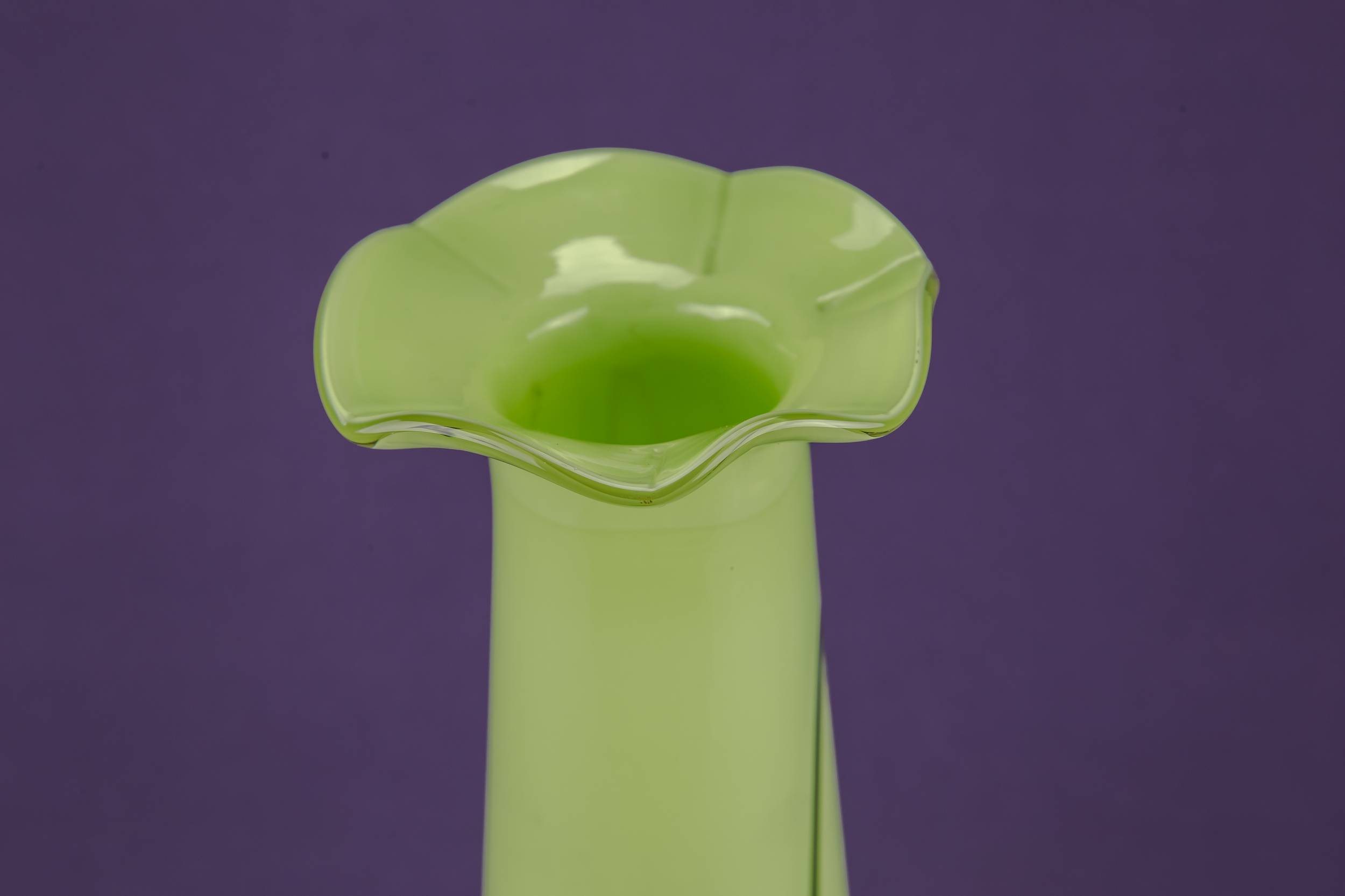 Modernist Attractive Glass — Tall green glass vase 2