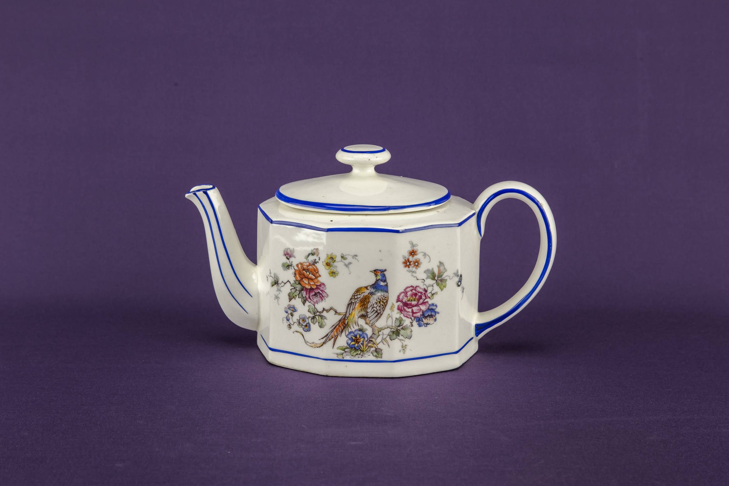 Ceramic Beautiful Bird — Panelled Art Deco teapot