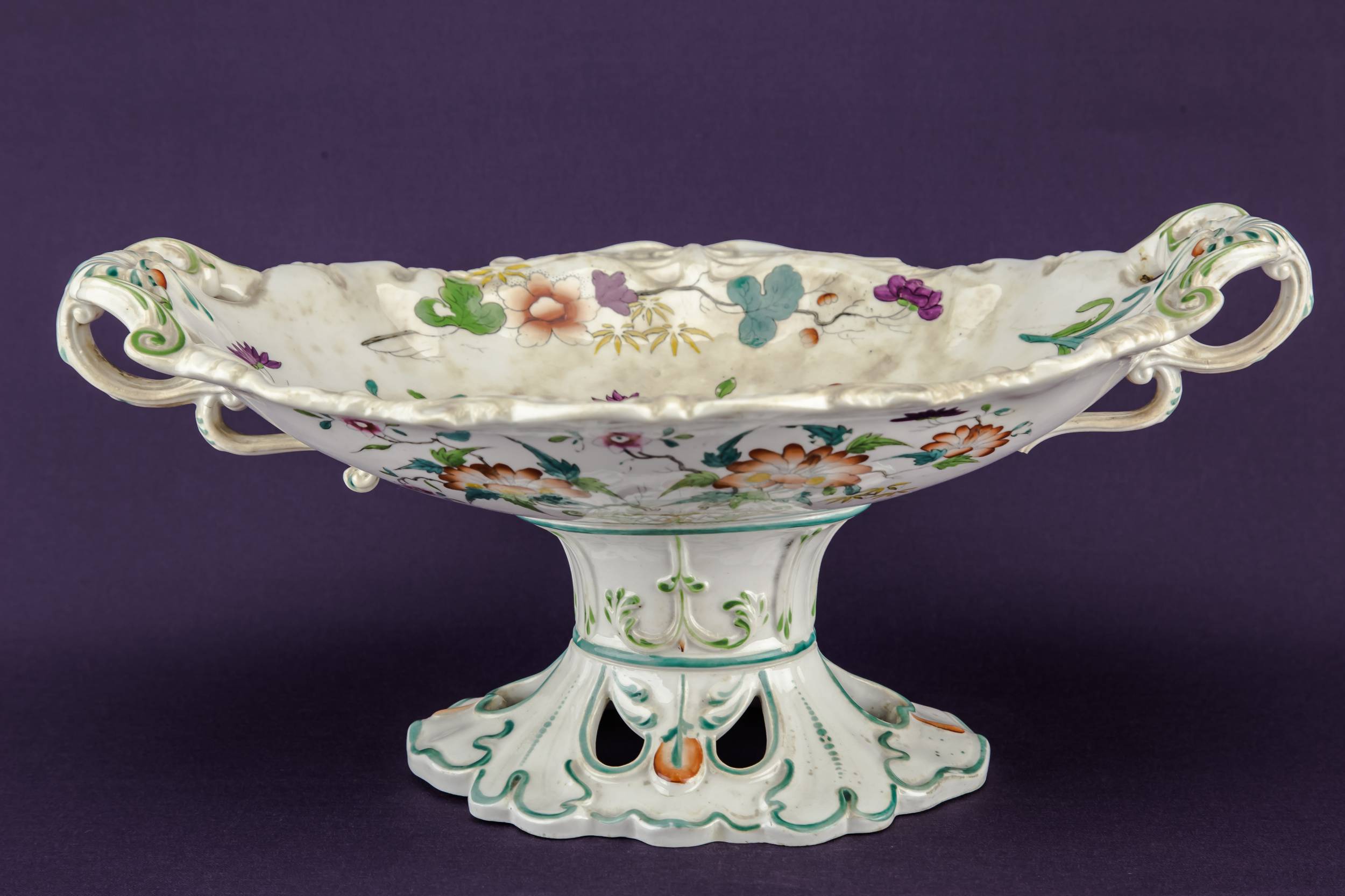 Antique Ceramic Floral — Large fruit bowl 5