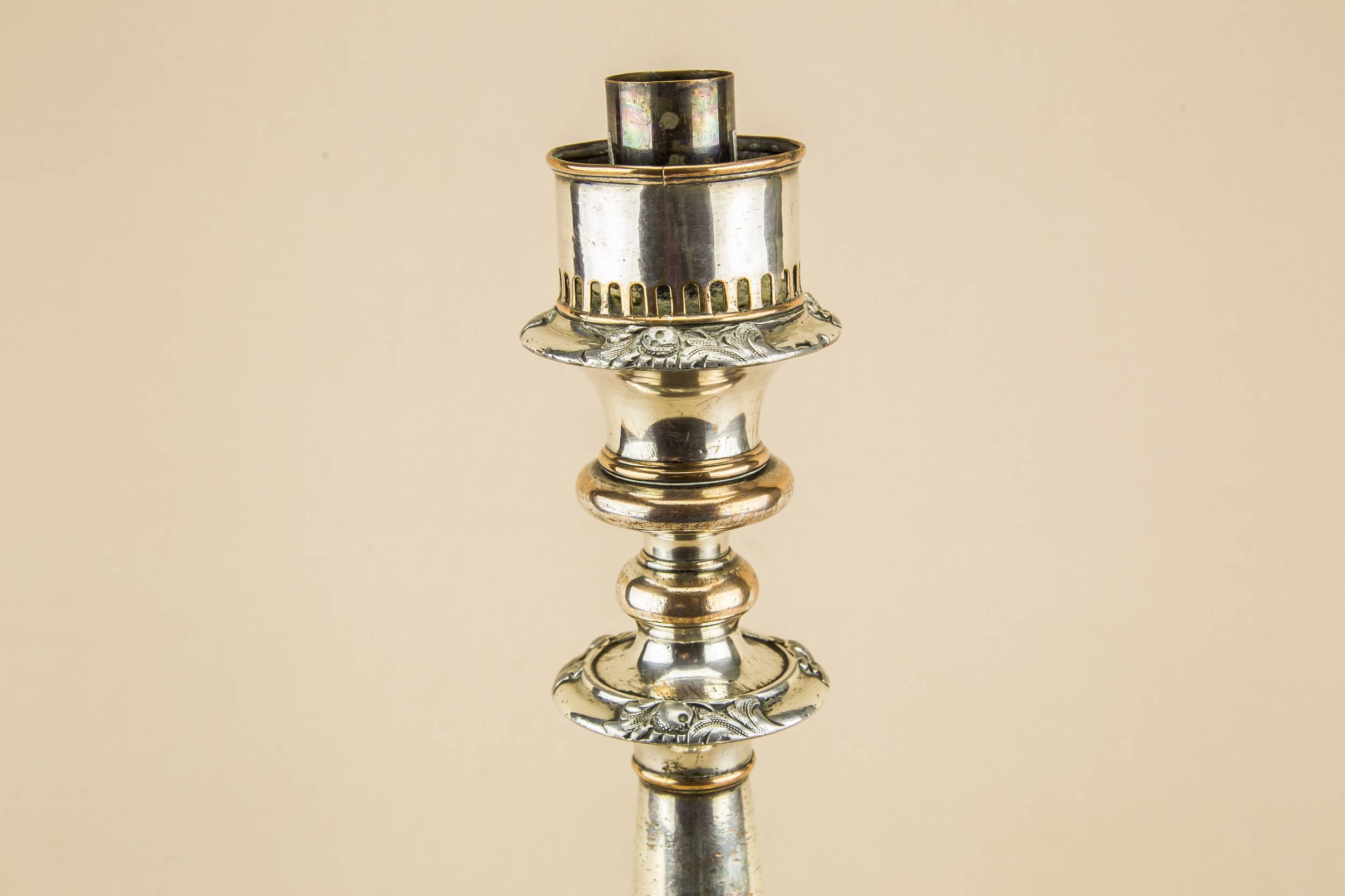 Rustic Antique Floral — Silver plated candlestick 1