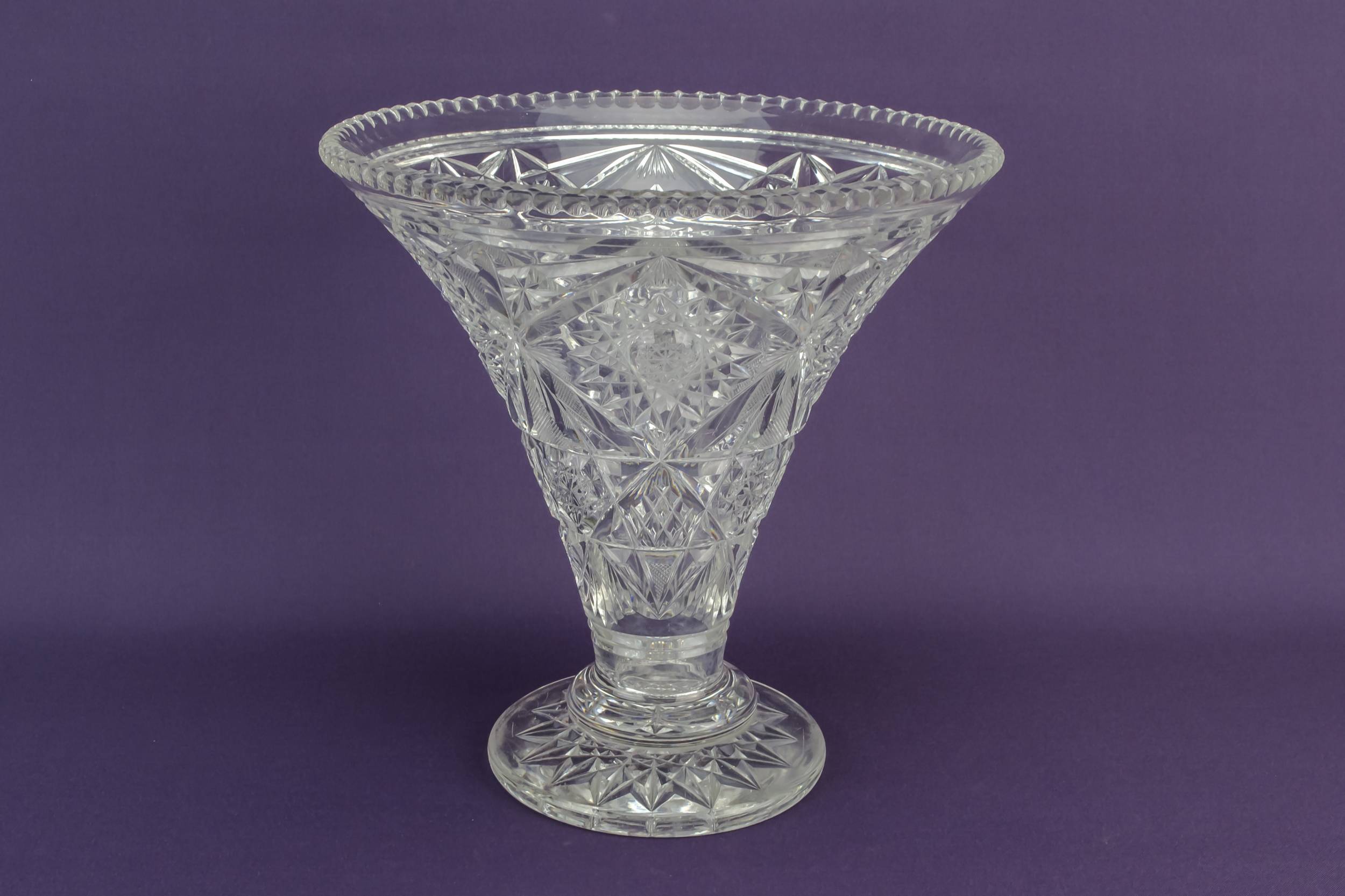 Massive Antique Large — Massive cut crystal vase
