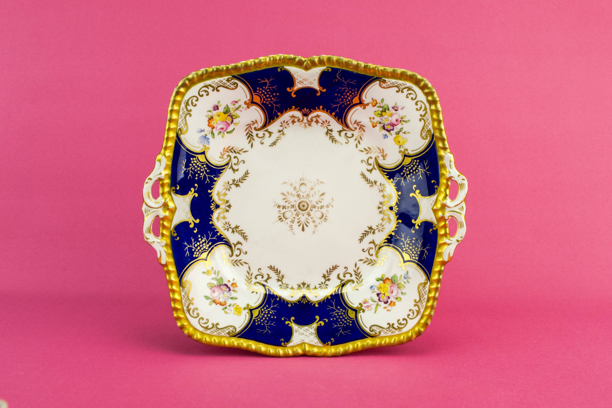 Victorian Antique Serving — Floral serving plate