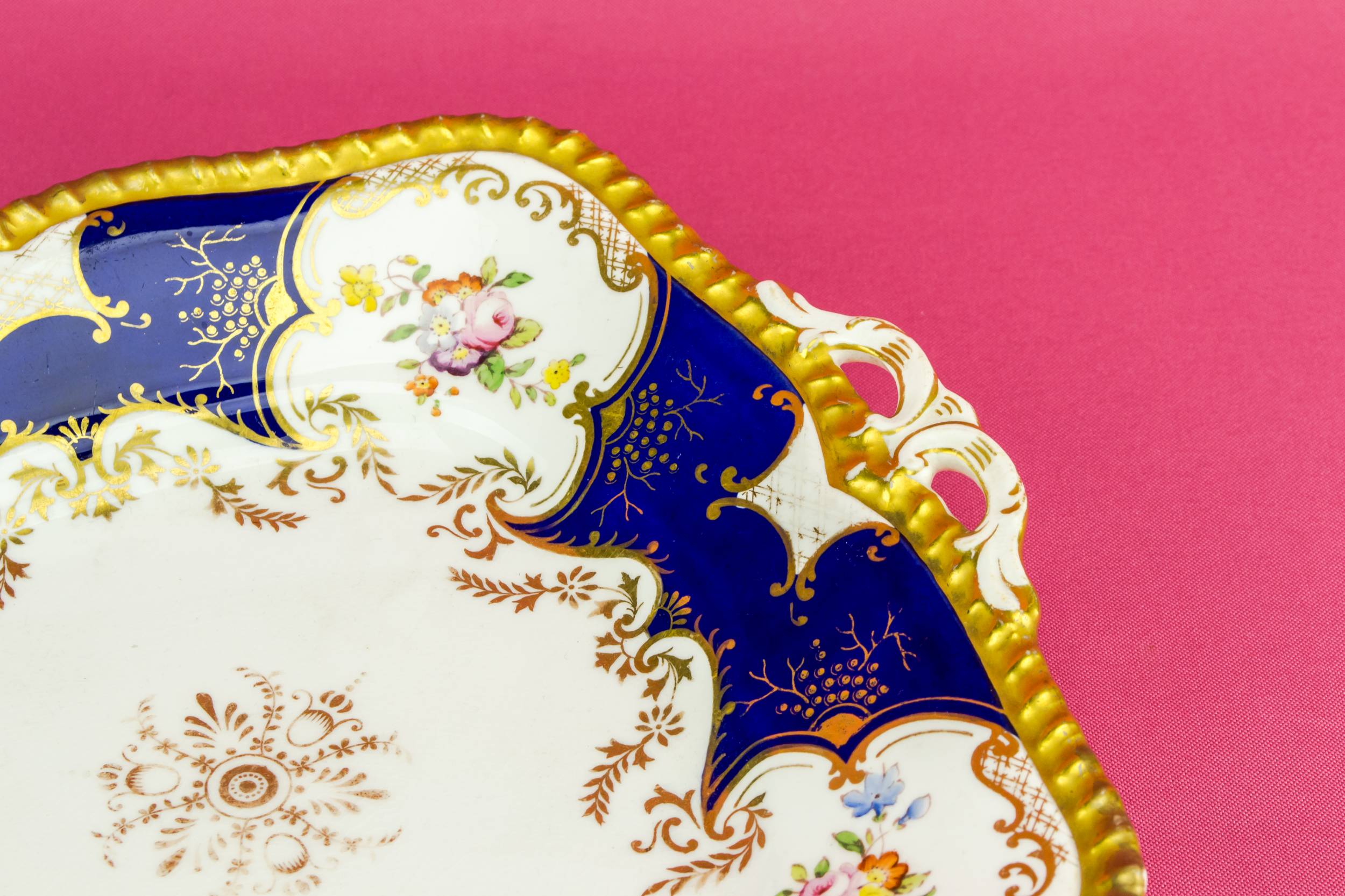 Victorian Antique Serving — Floral serving plate 1