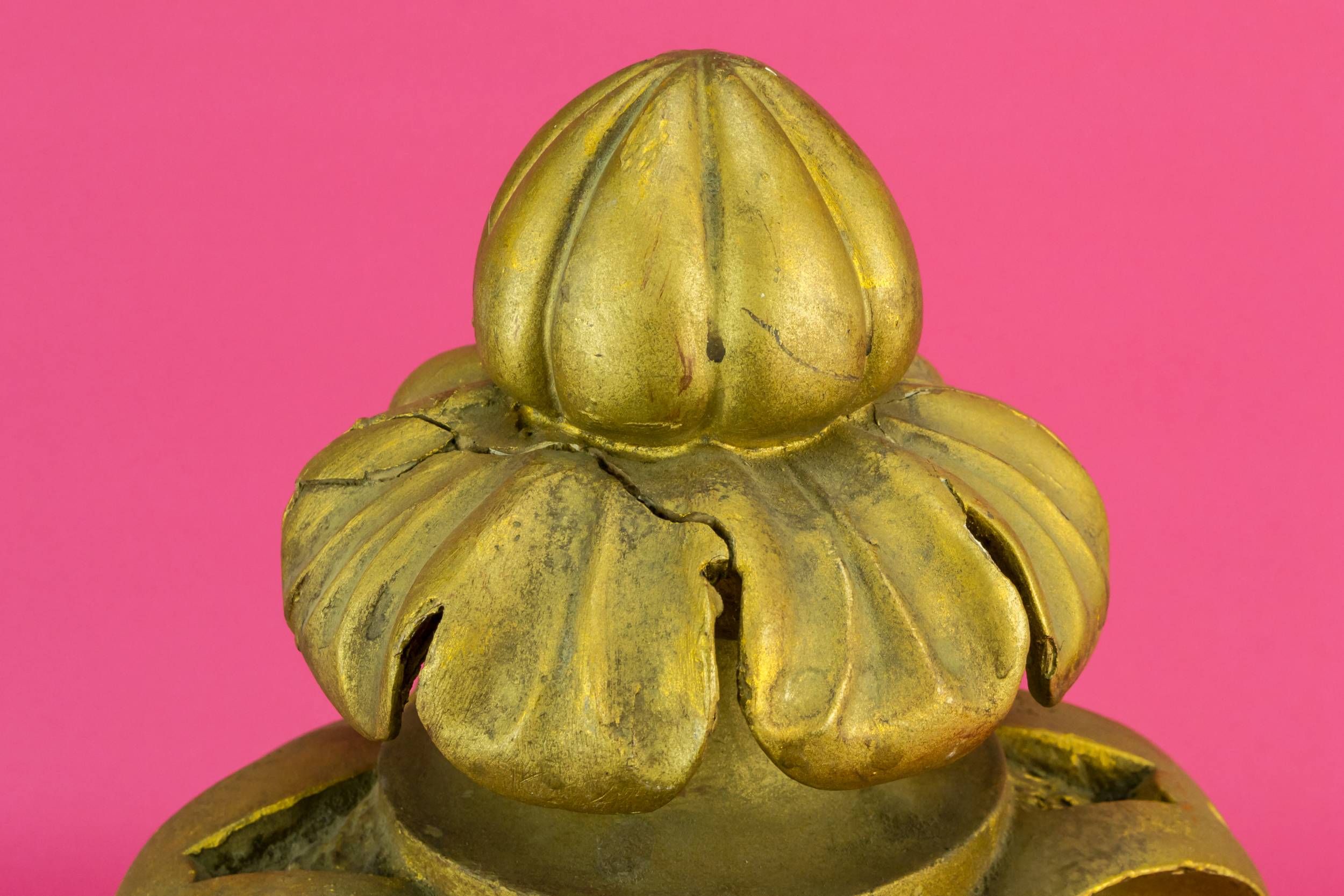Gilded Carved Wood — 2 gilded wood finials 2